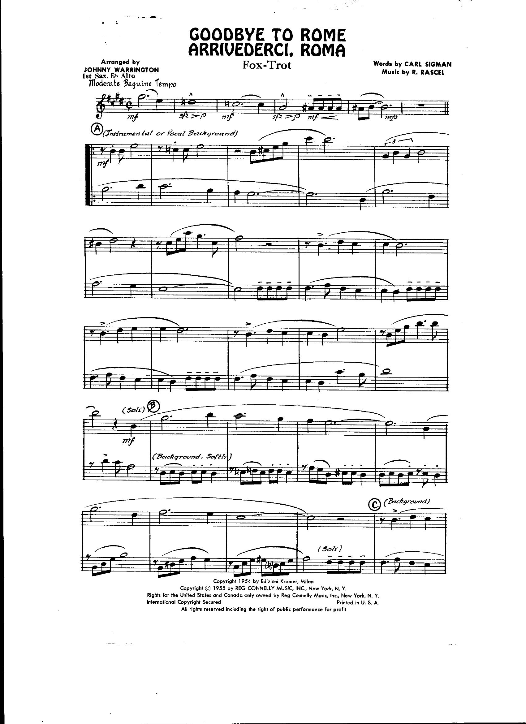 Arriuederci Roma (J.Warrington) voc