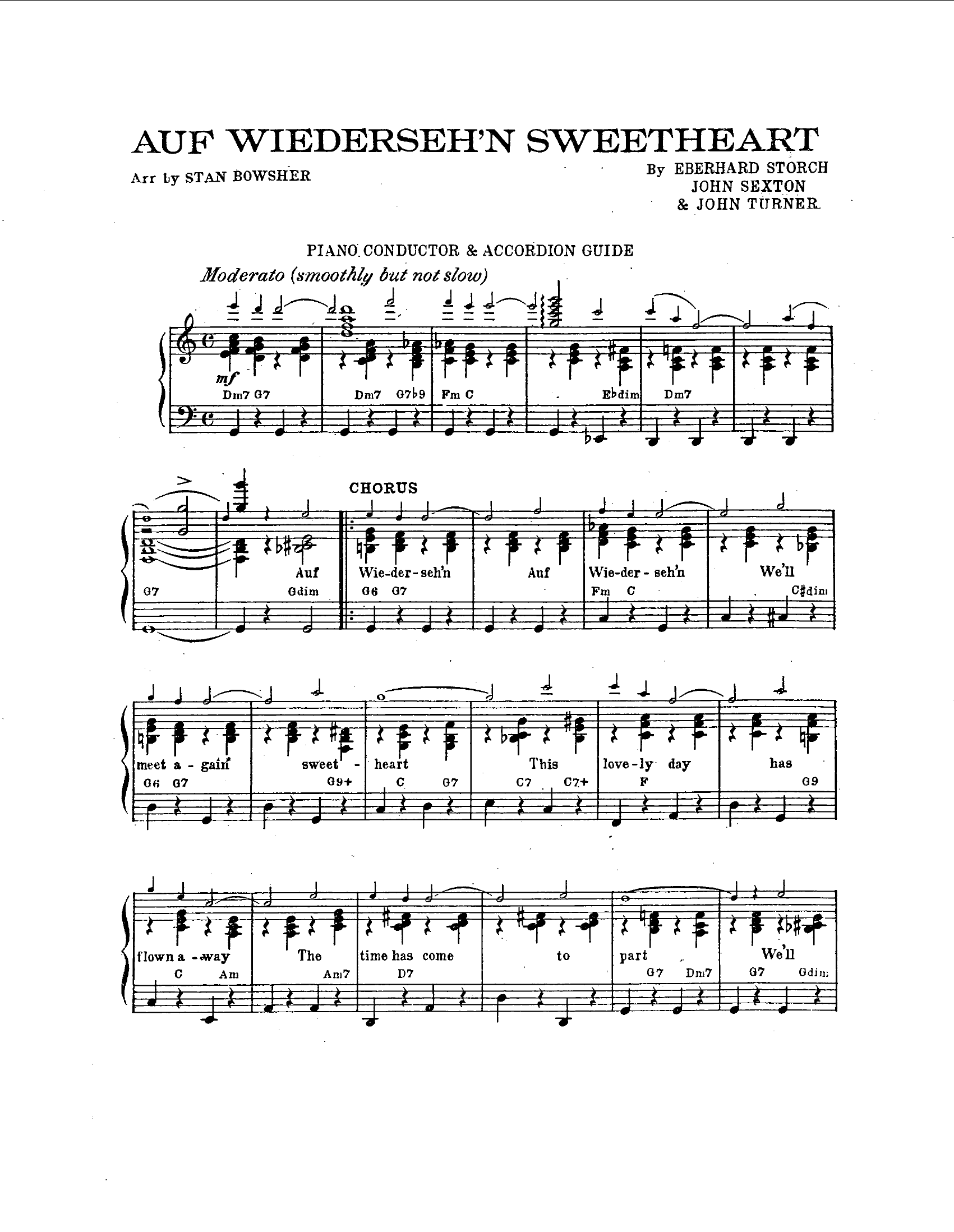 Auf Wiederseh'n Sweetheart (S.Bowsher) 8 X 11