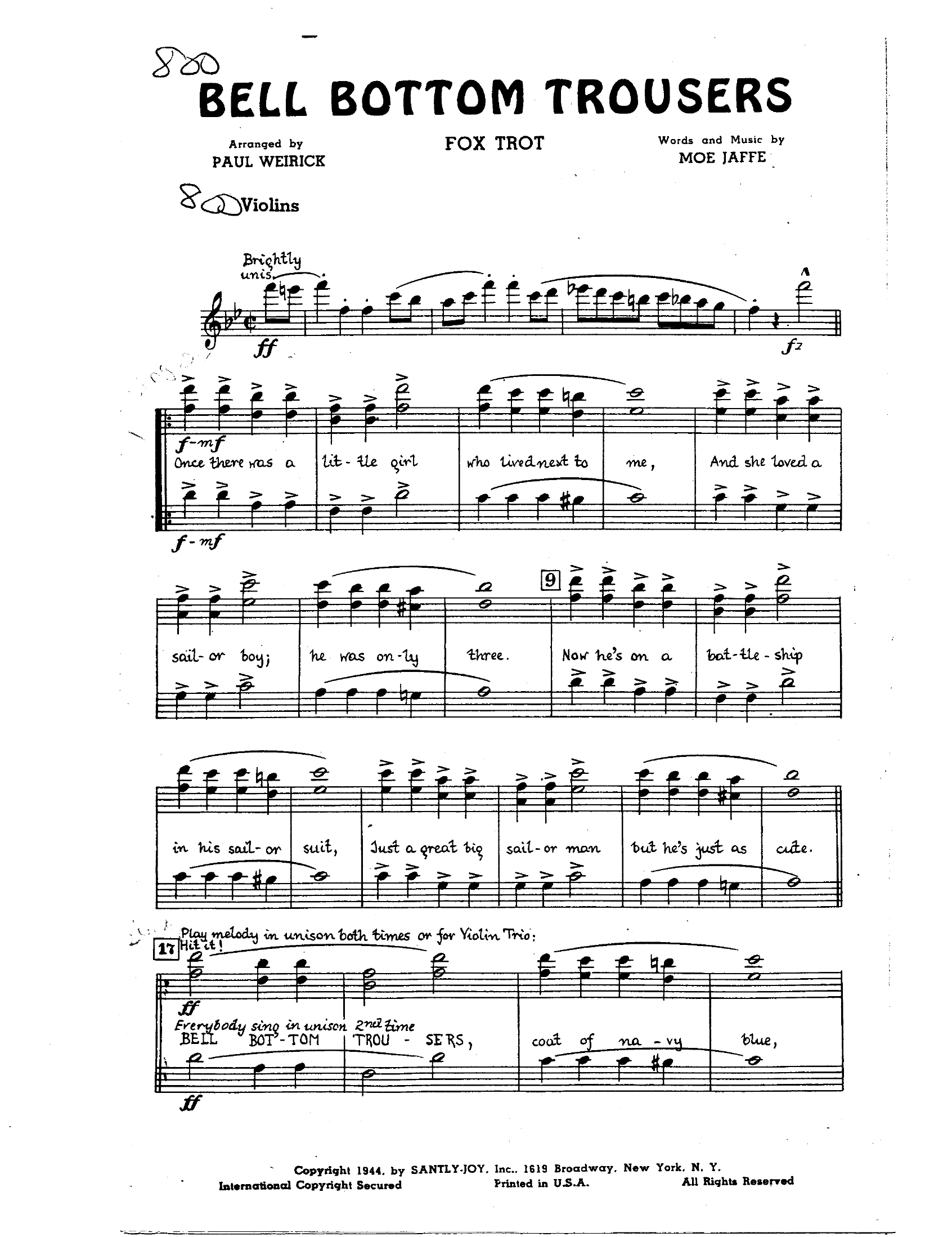 Bell Bottom Trousers (P.Weirick) L.Prima