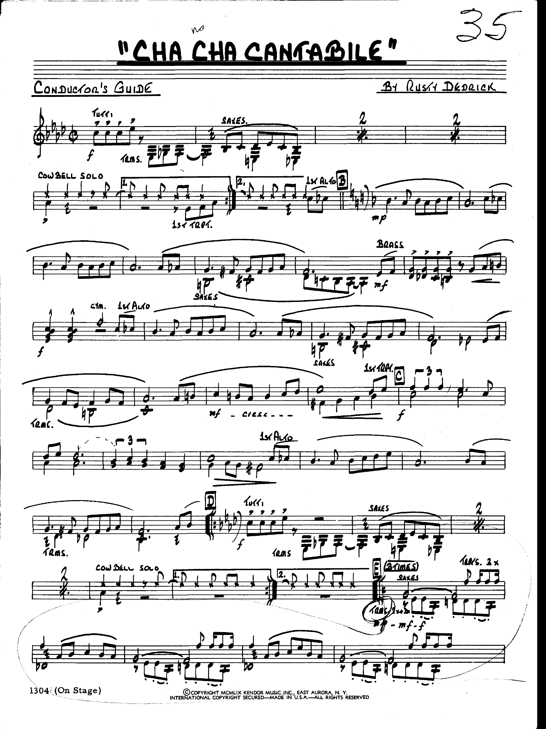 Cha Cha Cantabile (R.Dedrick)