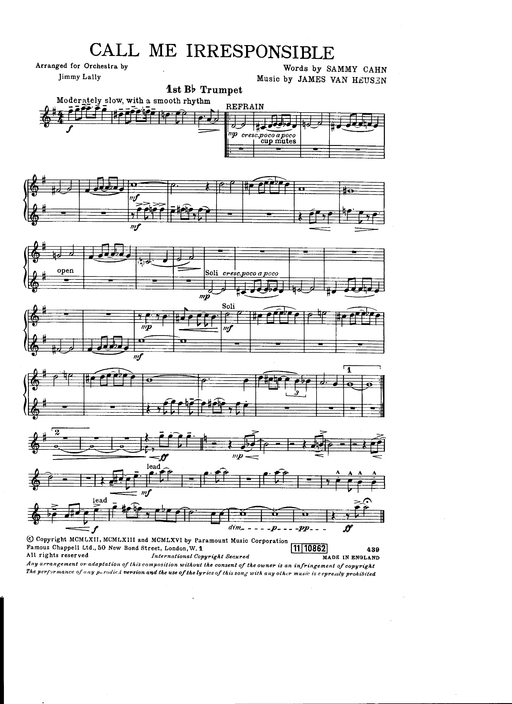 Call Me Irresponsible (J.Lally)