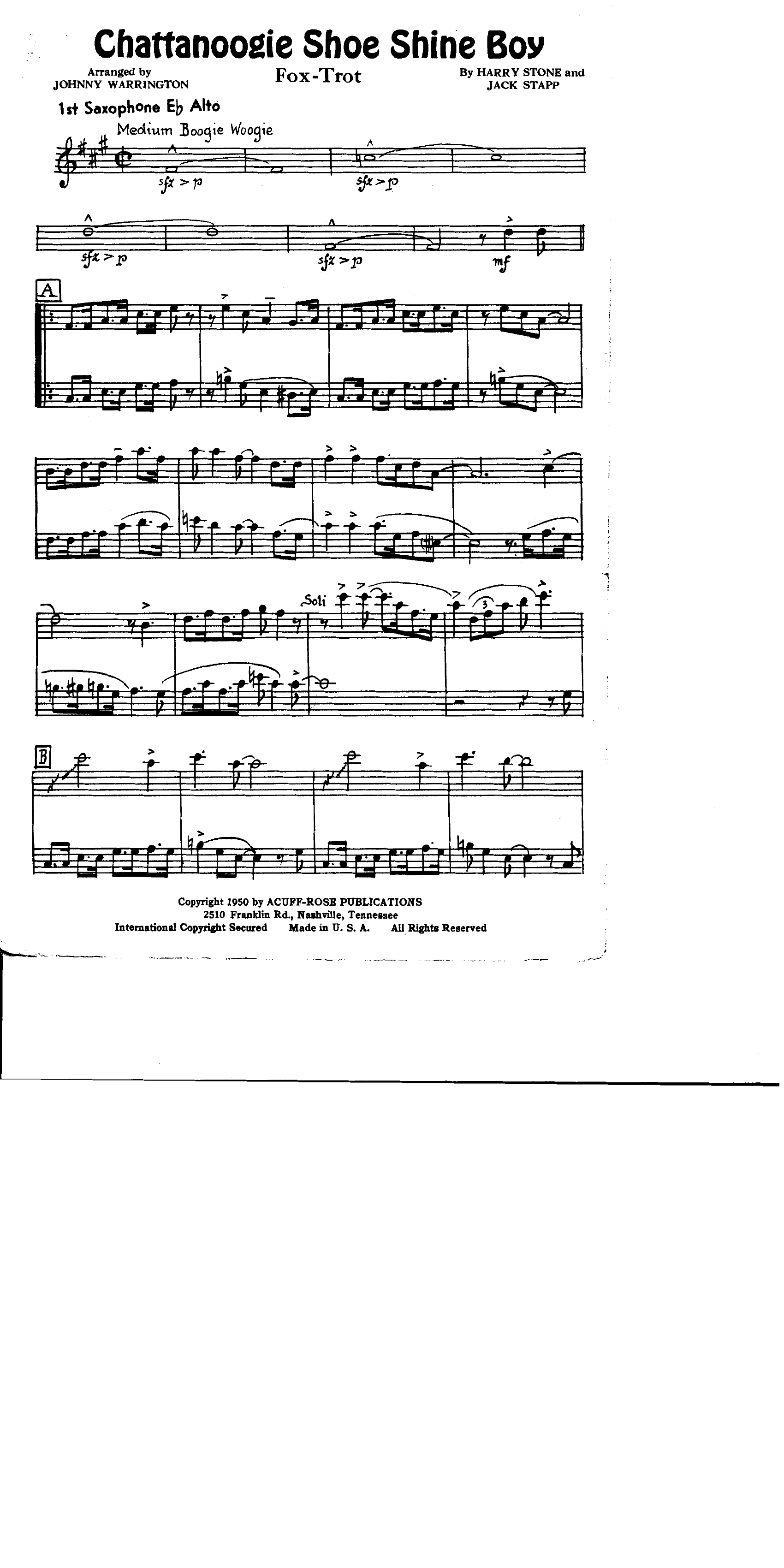 Chattanoogie Shoe Shine Boy (J.Warrington)