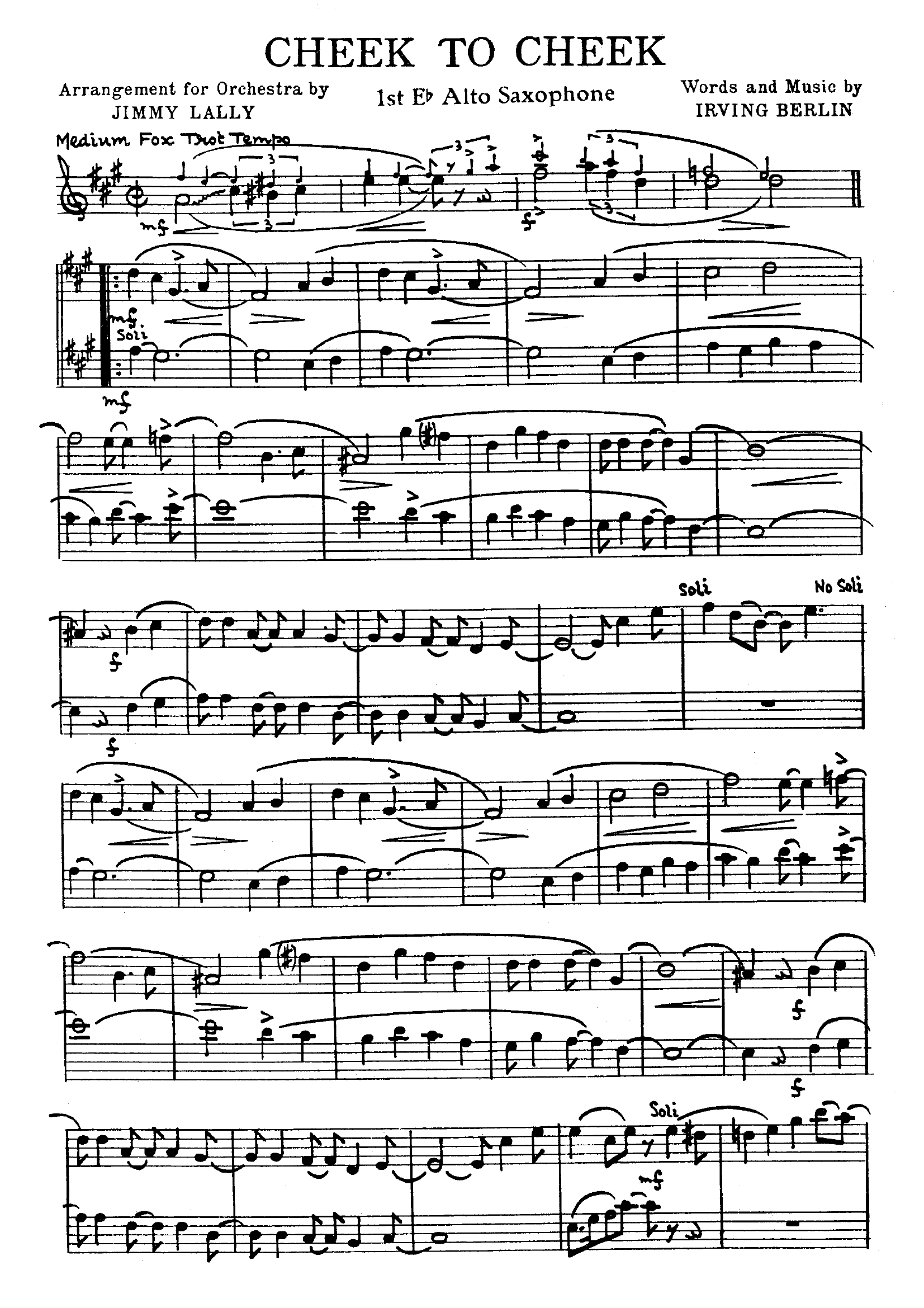 Cheek To Cheek (J.Lally)