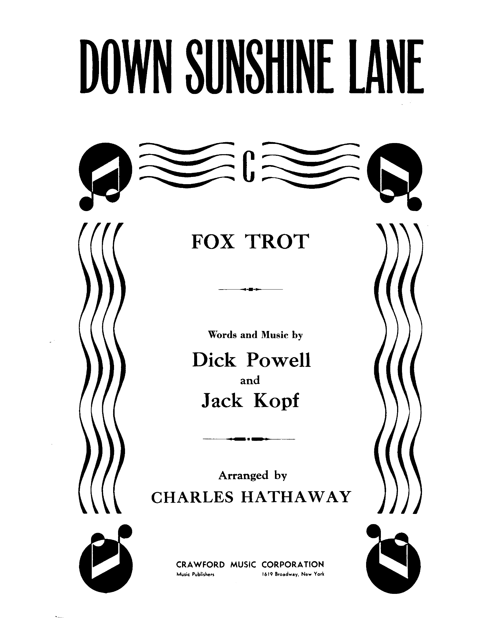 Down Sunshine Lane (C.Hathaway) Vocal Trio - Foxtrot