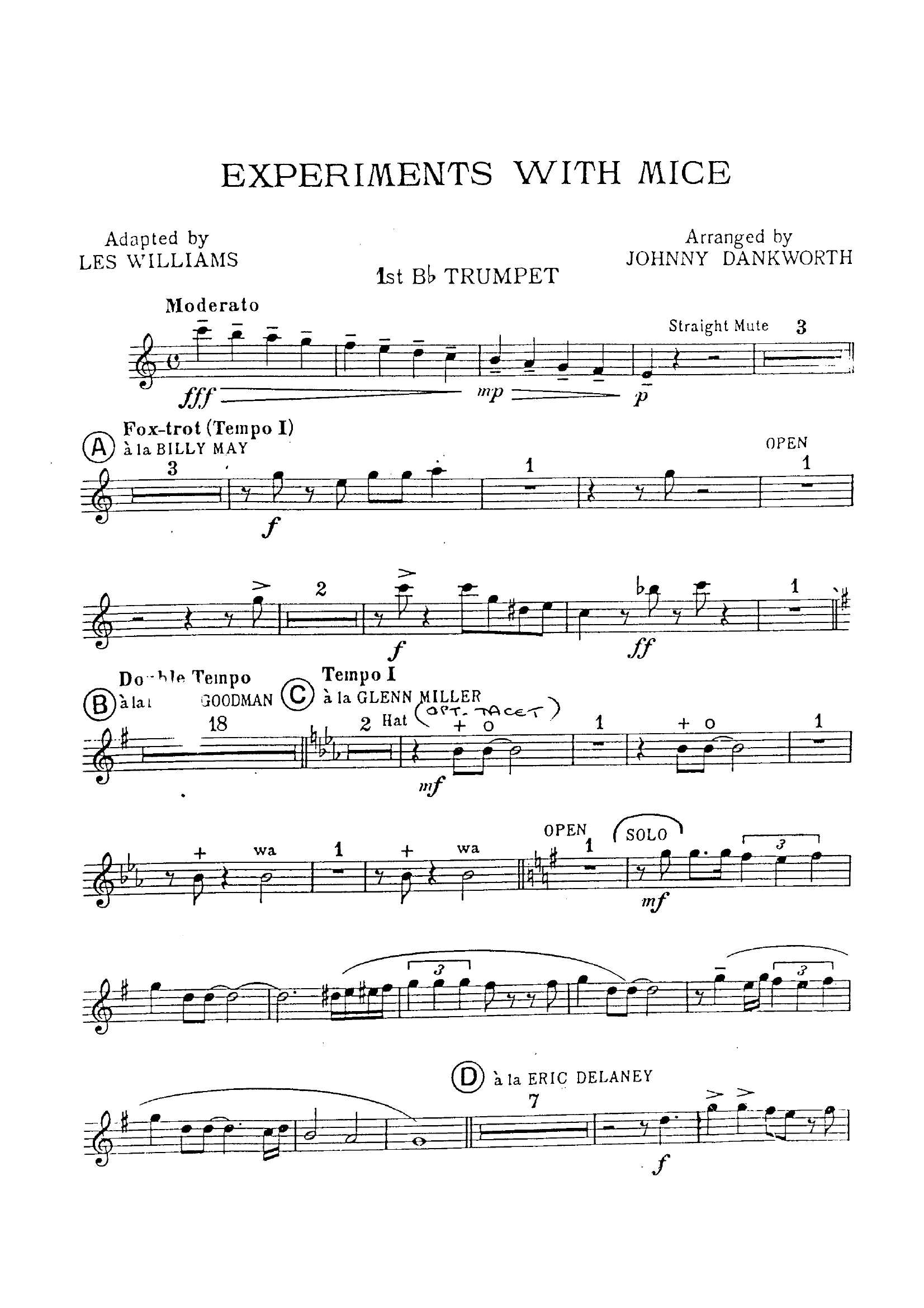 Experiments With Mice (J.Dankworth) Foxtrot
