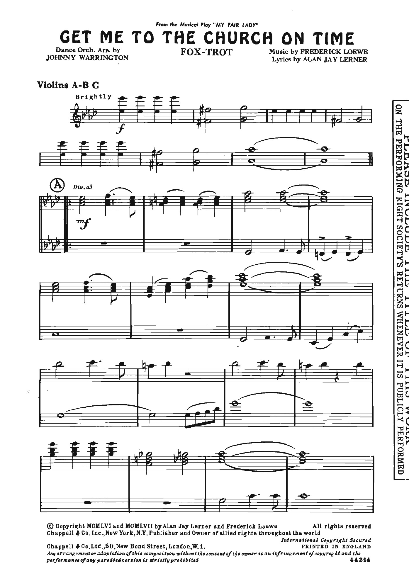 Get Me To The Church On Time (J.Warrington)