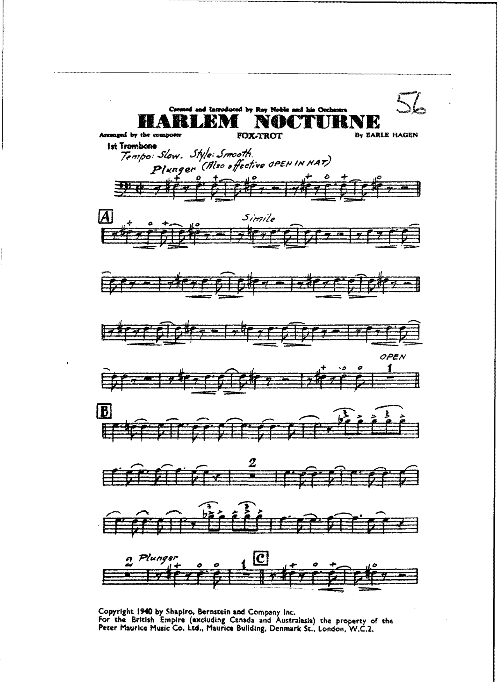 Harlem Nocturne -Alto Sax Feature (Hagen) 32