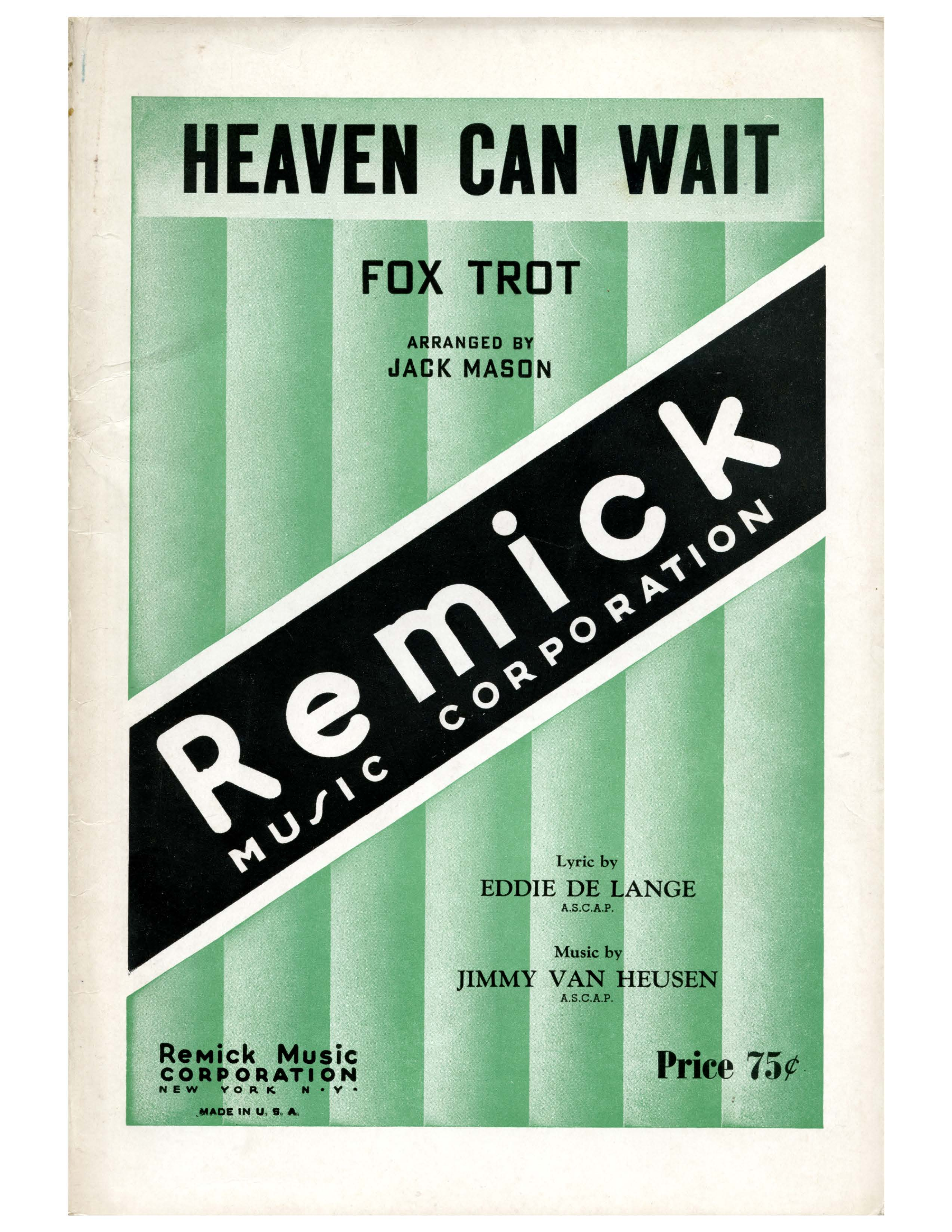 Heaven Can Wait (J.Mason) - Vocal Trio - Foxtrot