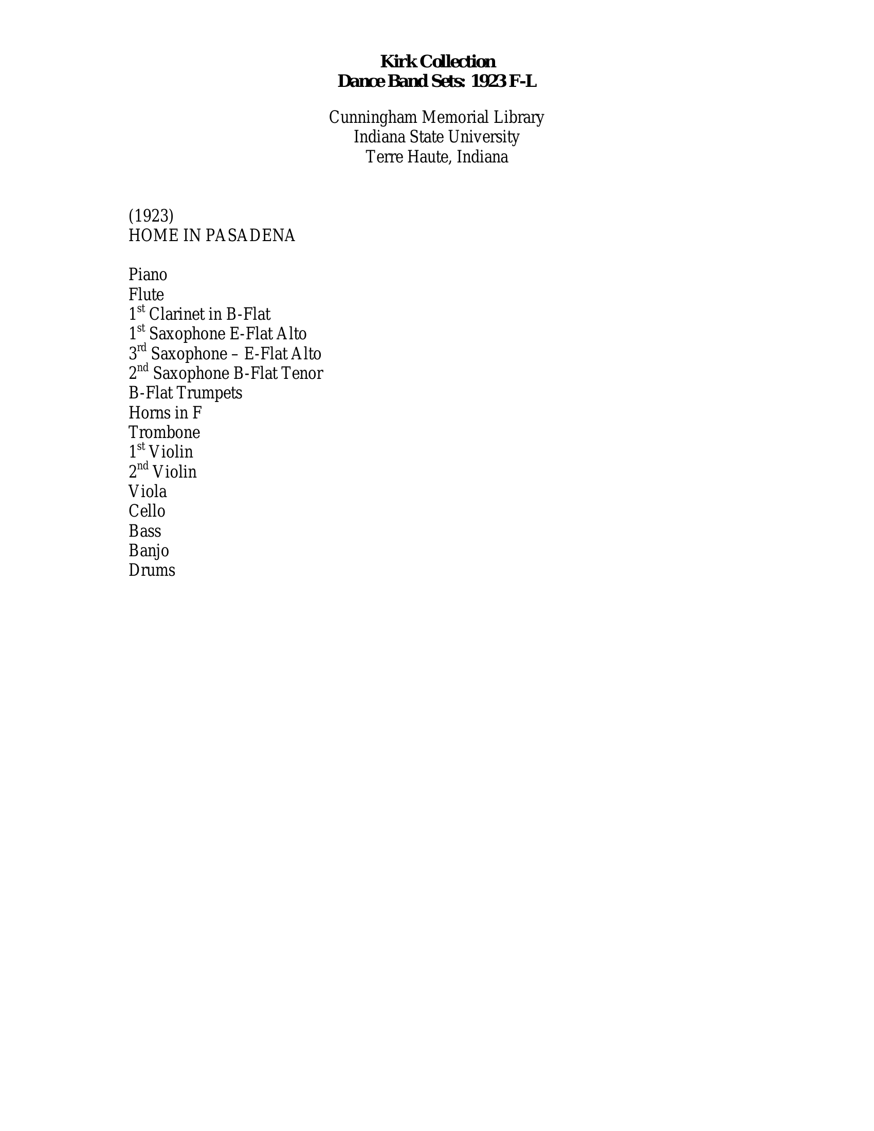 Home In Pasadena (A.Lange) - Foxtrot