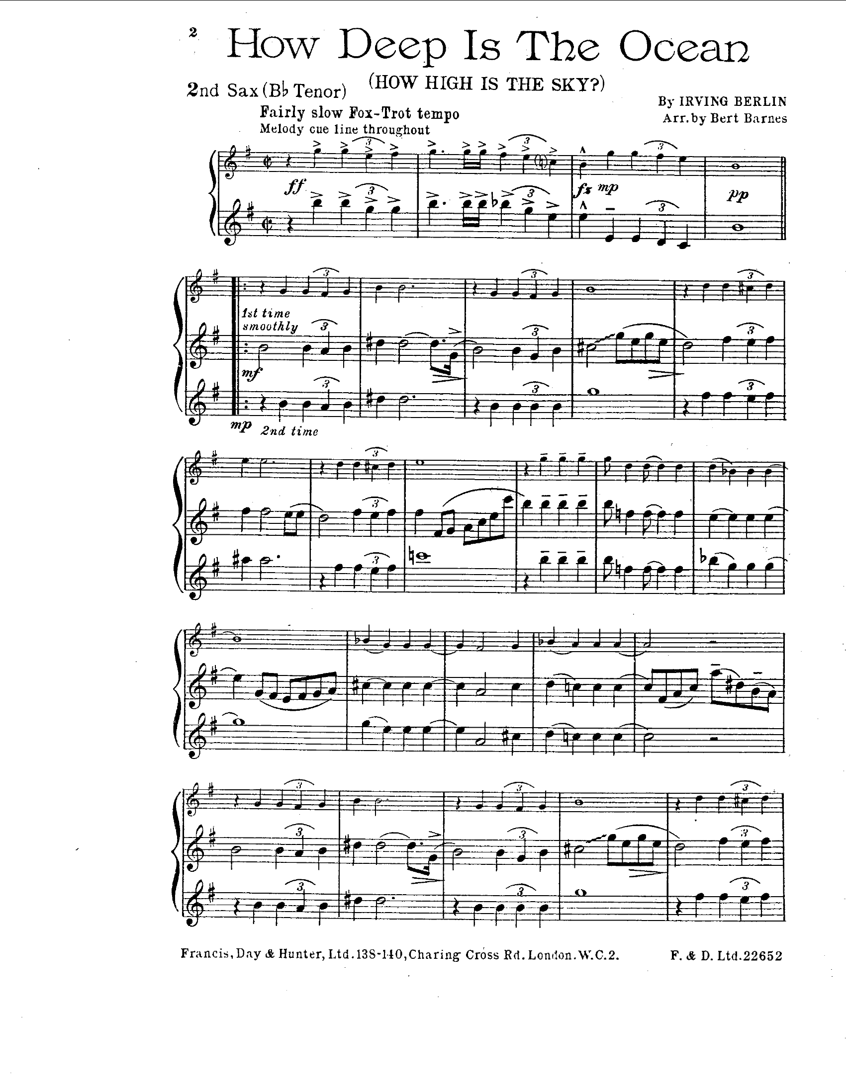 How Deep Is The Ocean (B.Barnes)