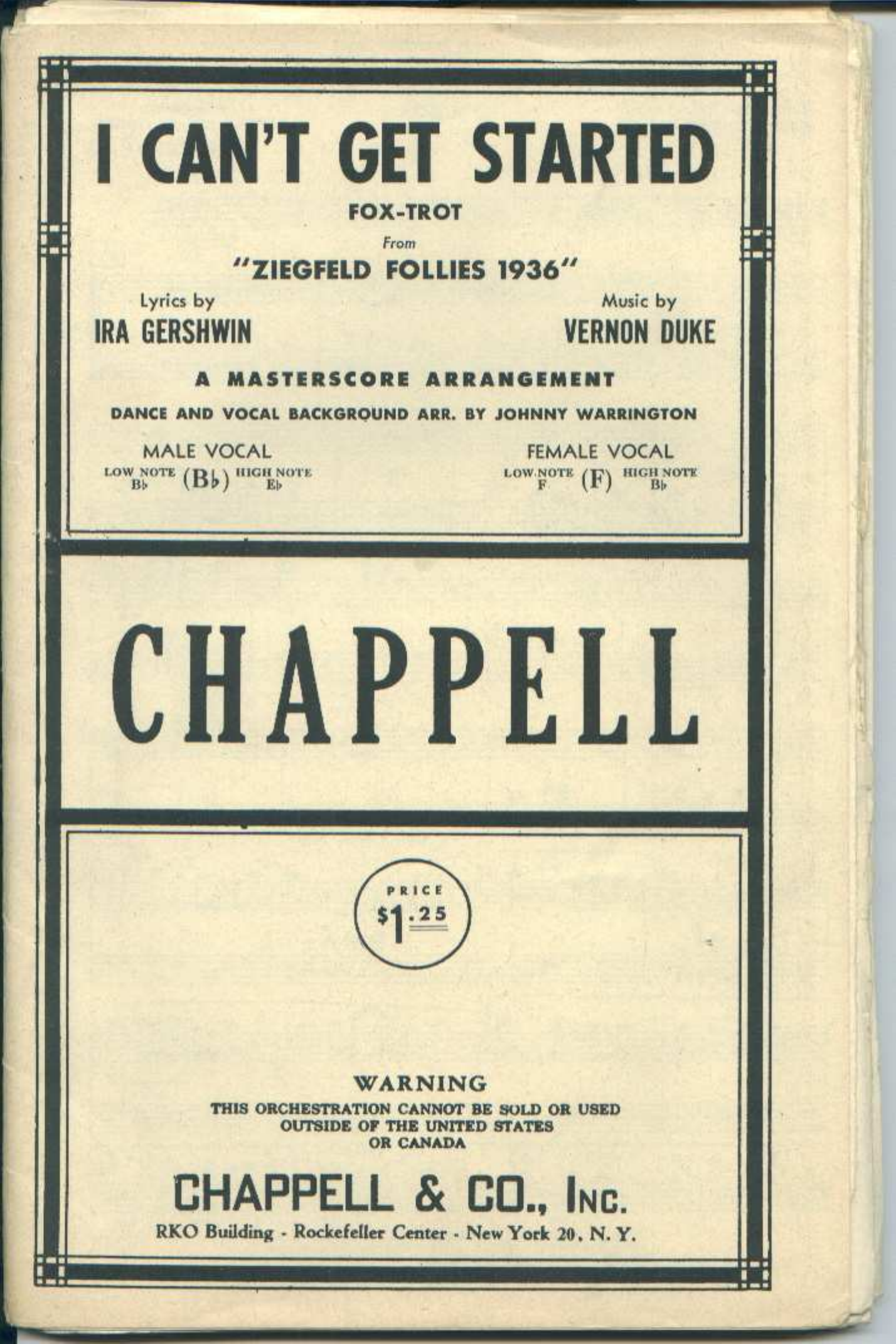 I Can't Get Started (J.Warrington)