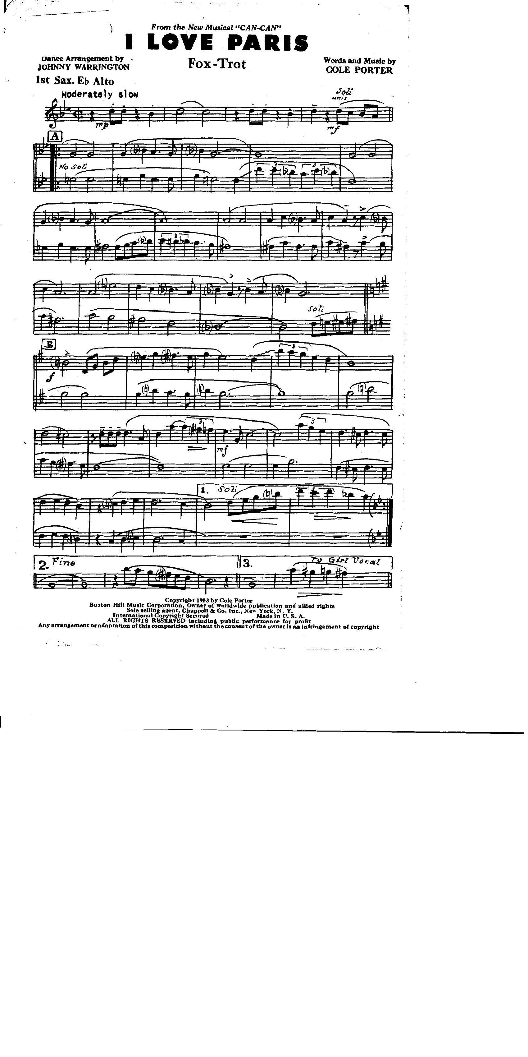 I Love Paris (J.Warrington)