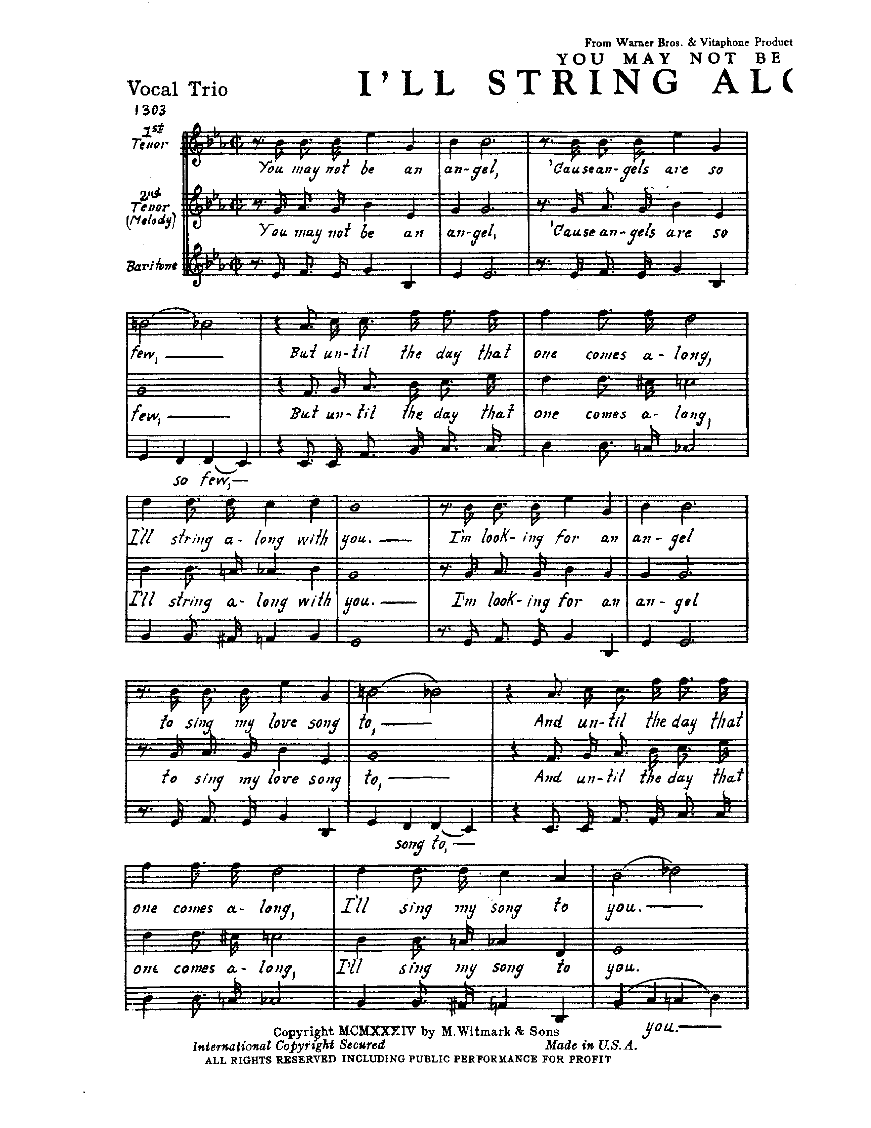 I'll String Along With You (P.Weirick) - Violins - Foxtrot