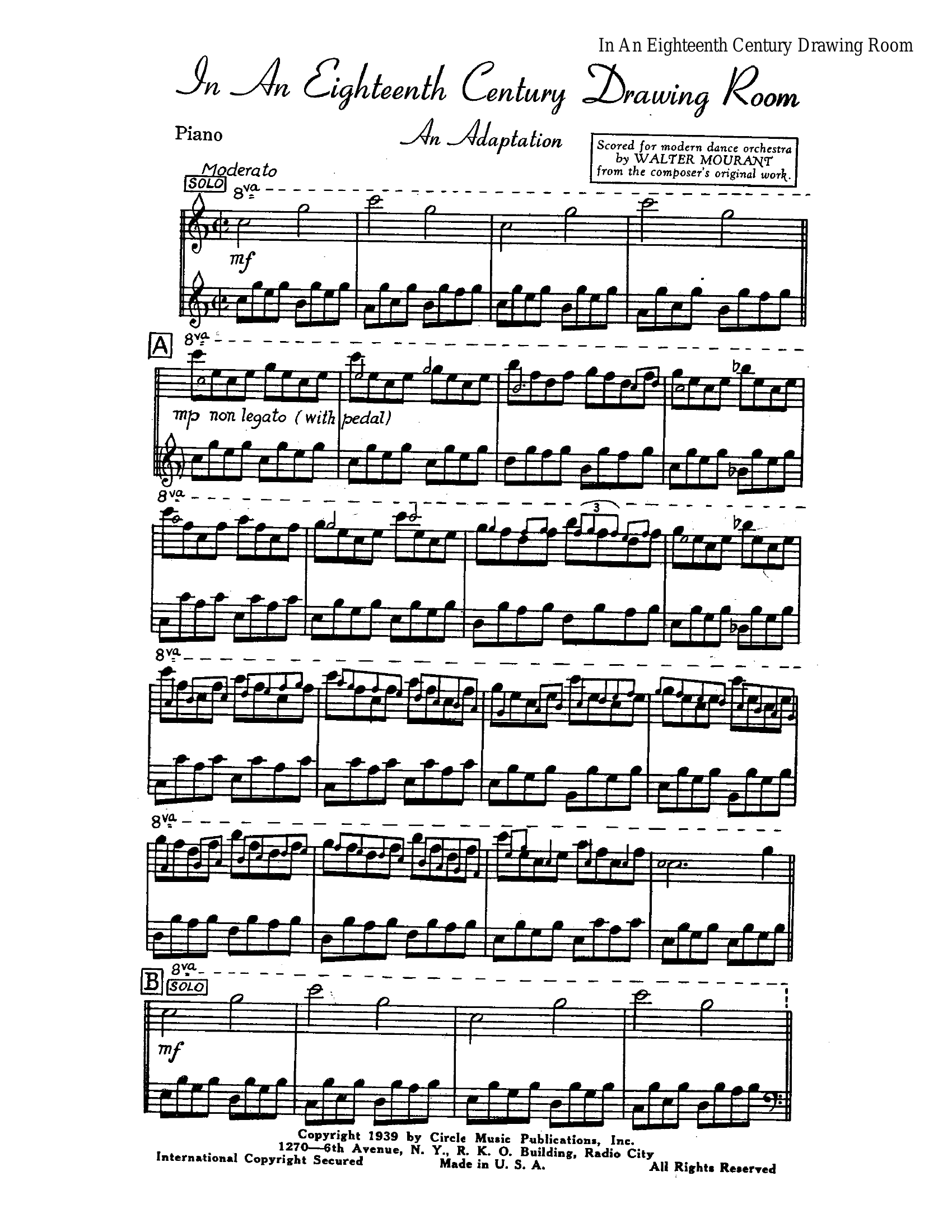 In An Eighteenth Century Drawing Room (W.Mourant) Fox-Trot