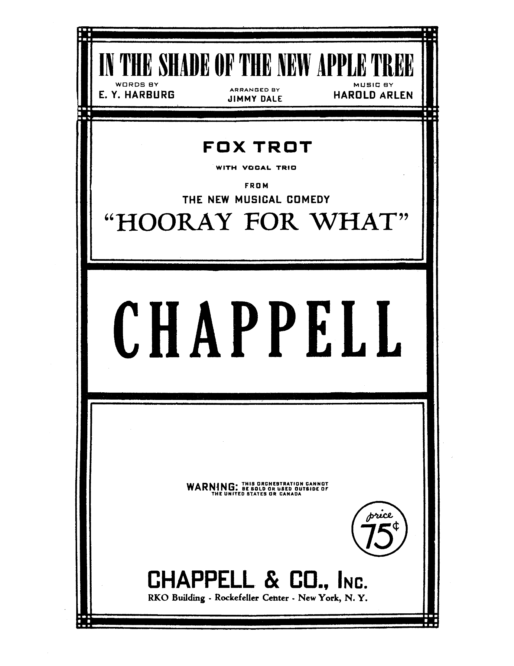 In The Shade Of The New Apple Tree (J.Dale) - Vocal Trio - Foxtrot