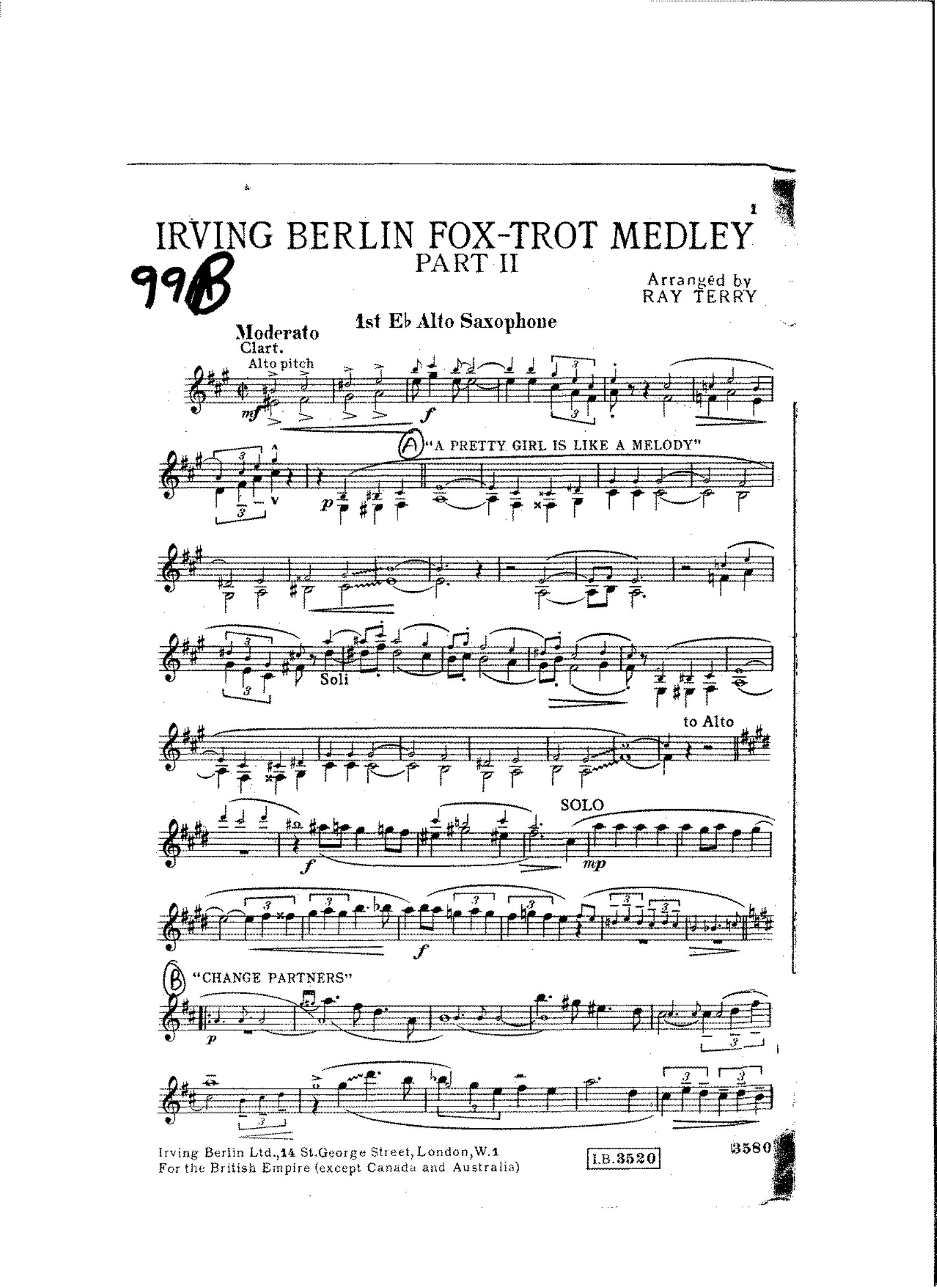 Irving Berlin Foxtrot Medley No 2