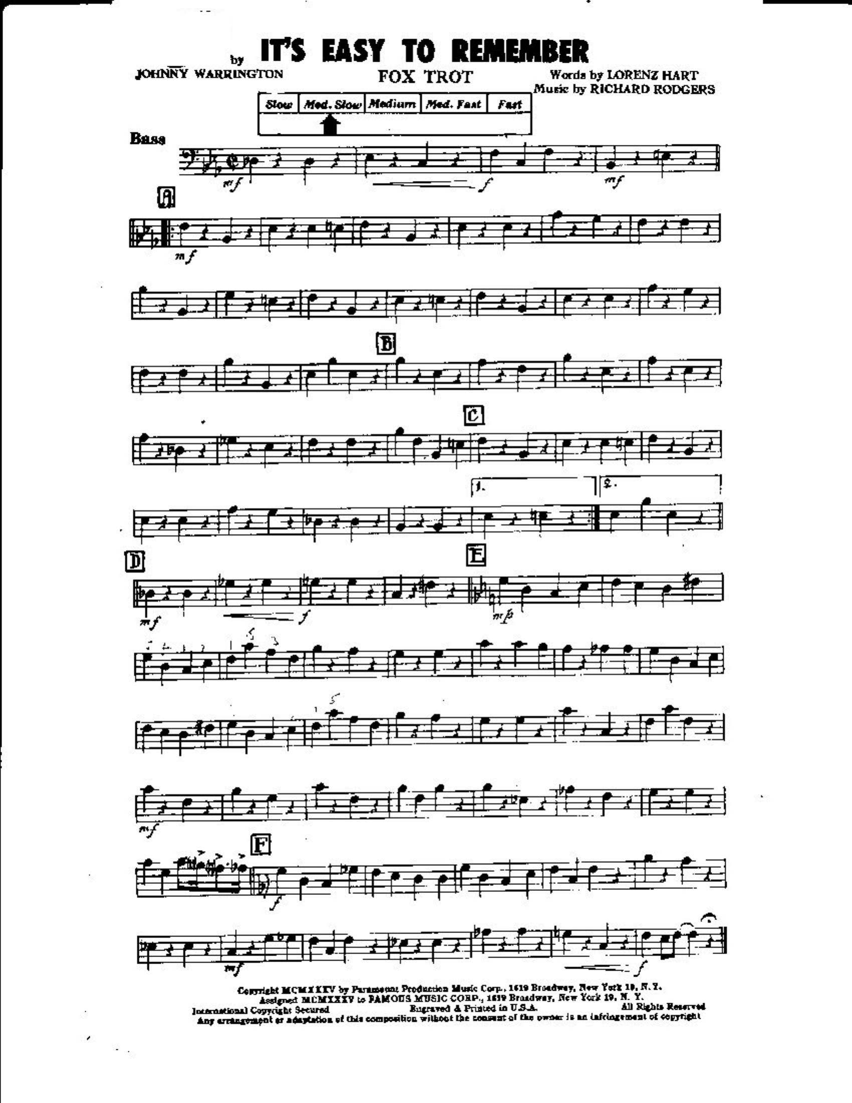 It's Easy To Remember (J.Warrington)