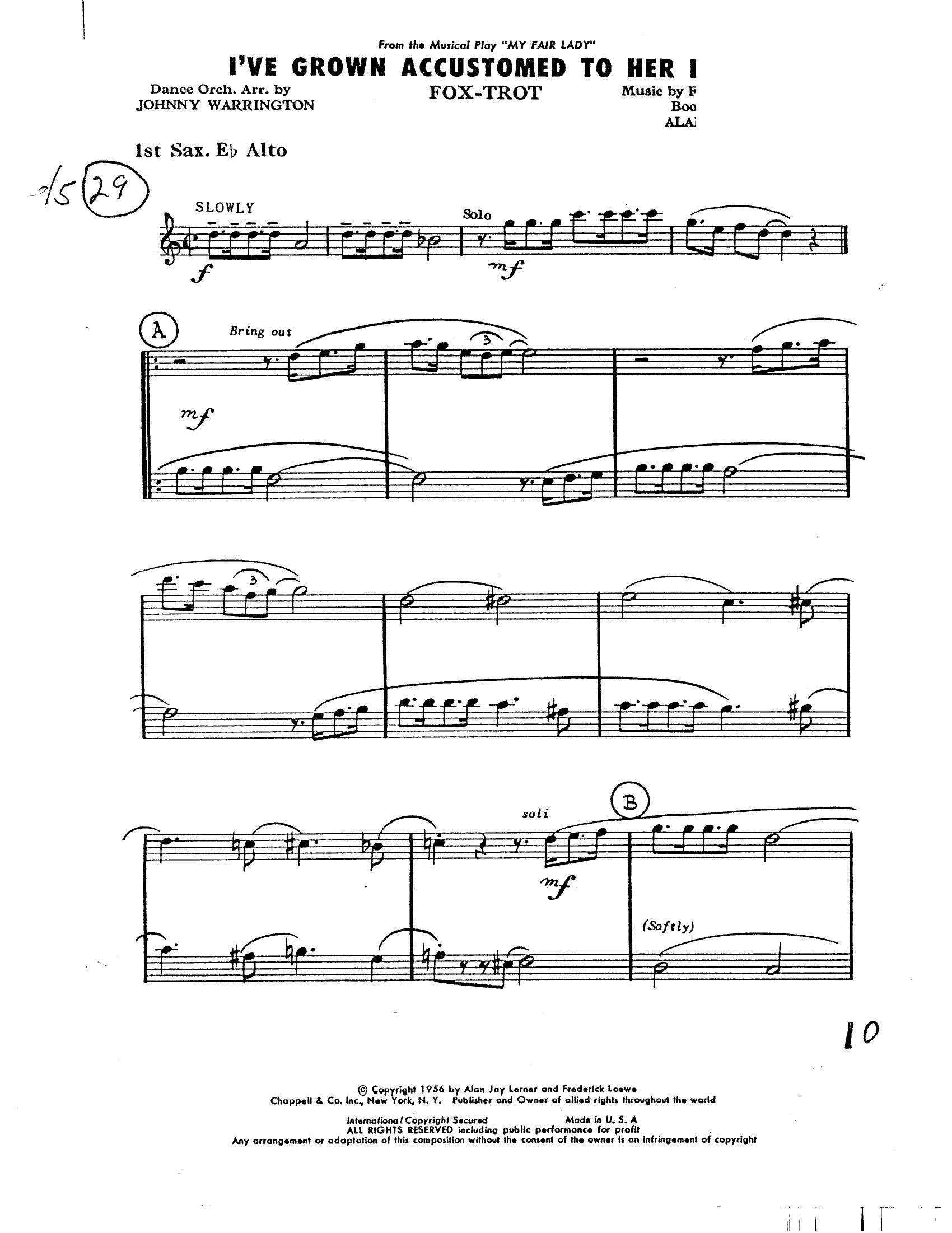 I'Ve Grown Accustomed To Her Face (J.Warrington)