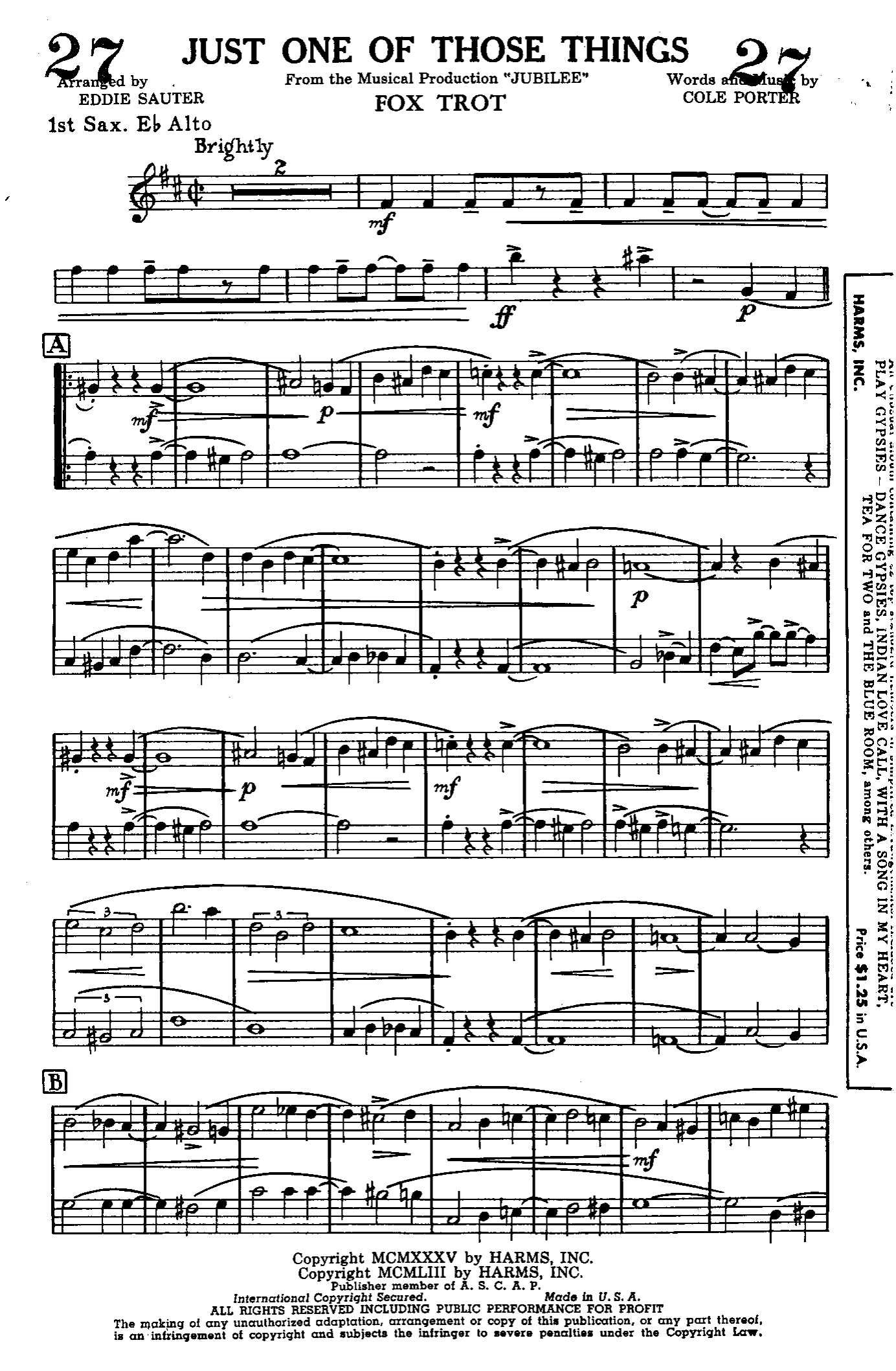 Just One Of Those Things (E.Sauter) Foxtort