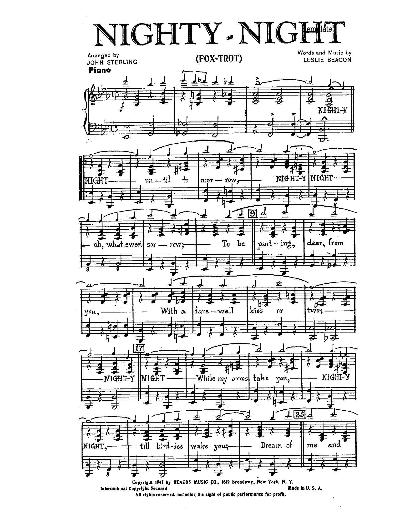 Nighty Night (J.Sterling)