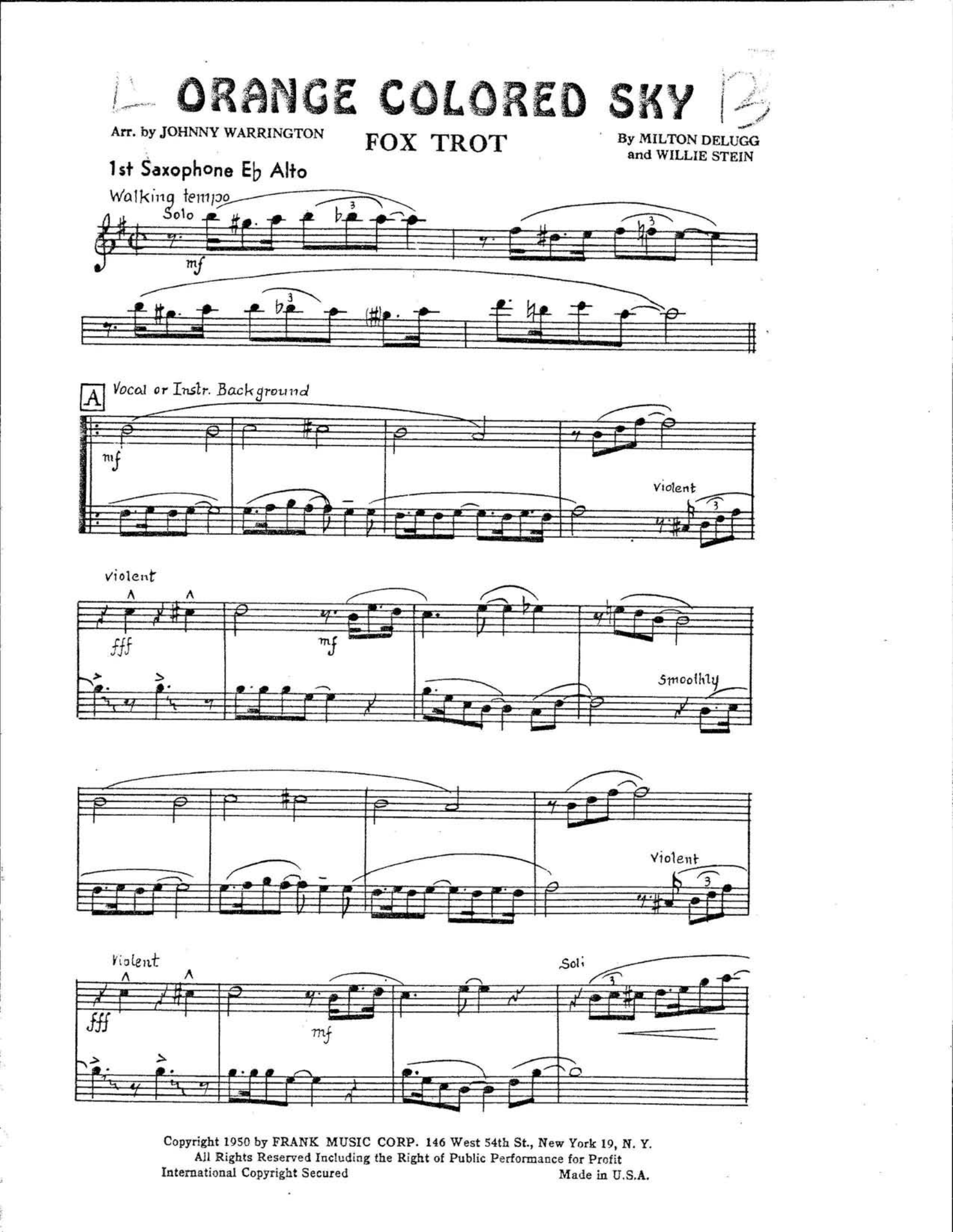 Orange Colored Sky (J.Warrington)