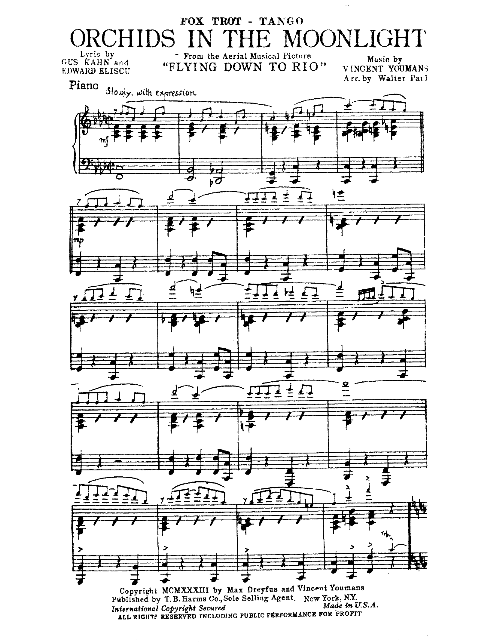 Orchids In The Moonlight - V. Youmans - Walter Paul - Foxtrot-Tango