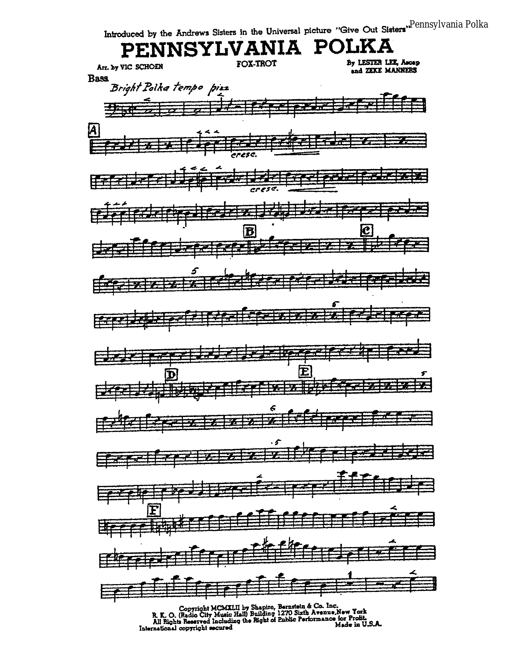 Pennsylvania Polka (V.Schoen)