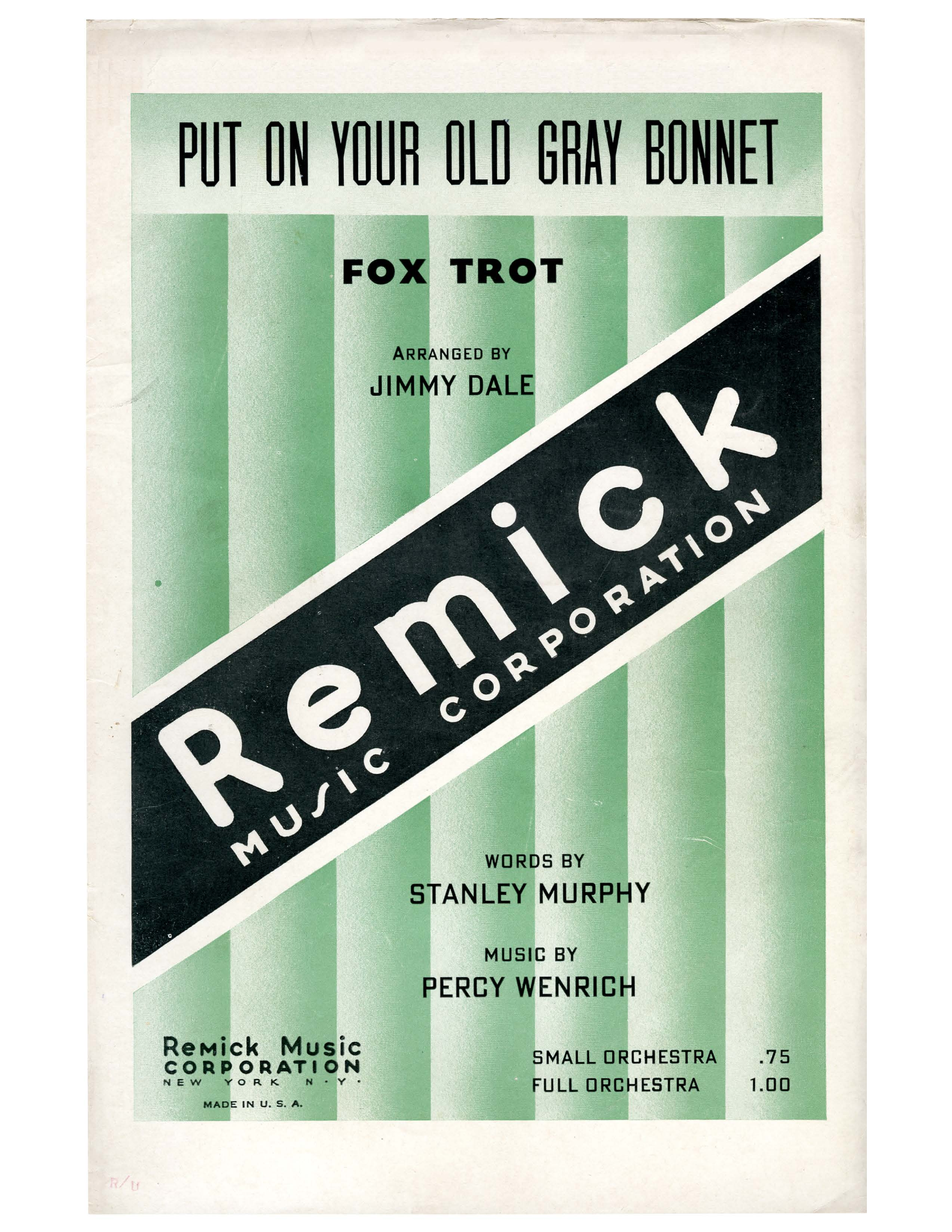 Put On Your Old Gray Bonnet (J.Dale) - Vocal Trio - Foxtrot