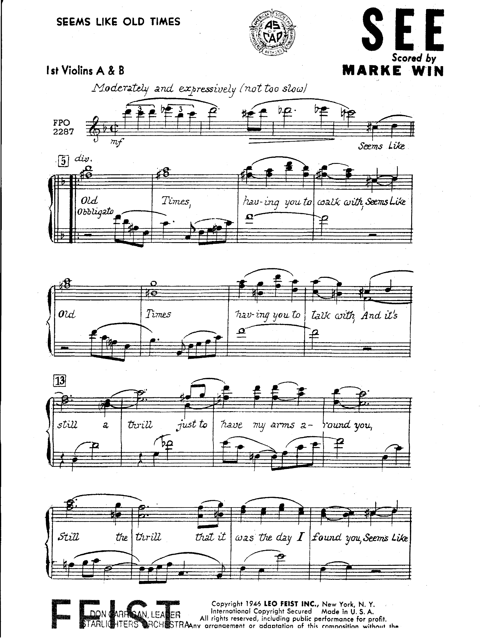 Seems Like Old Times (M.Winsten)