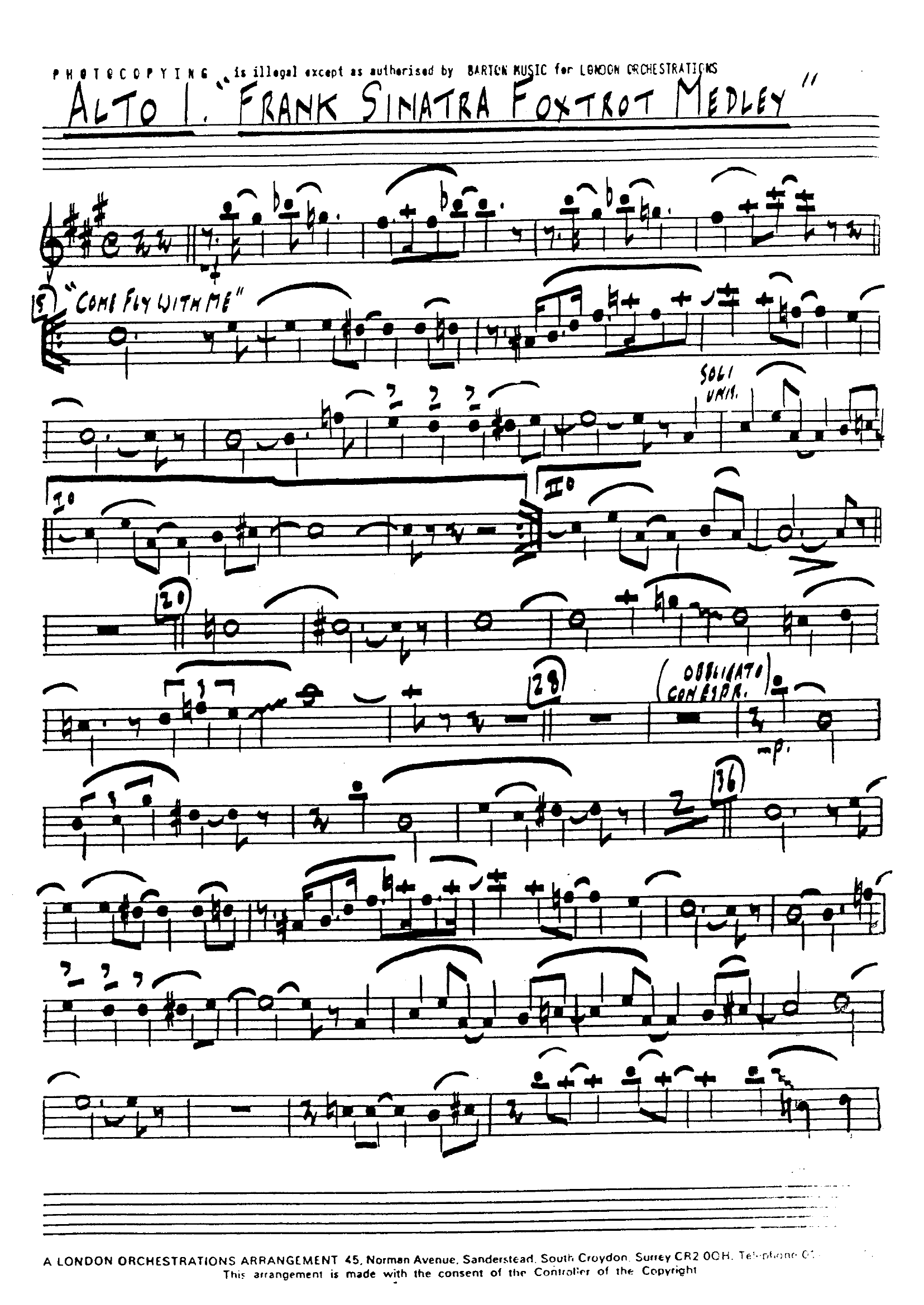 Sinatra Foxtrot Medley (London Band)