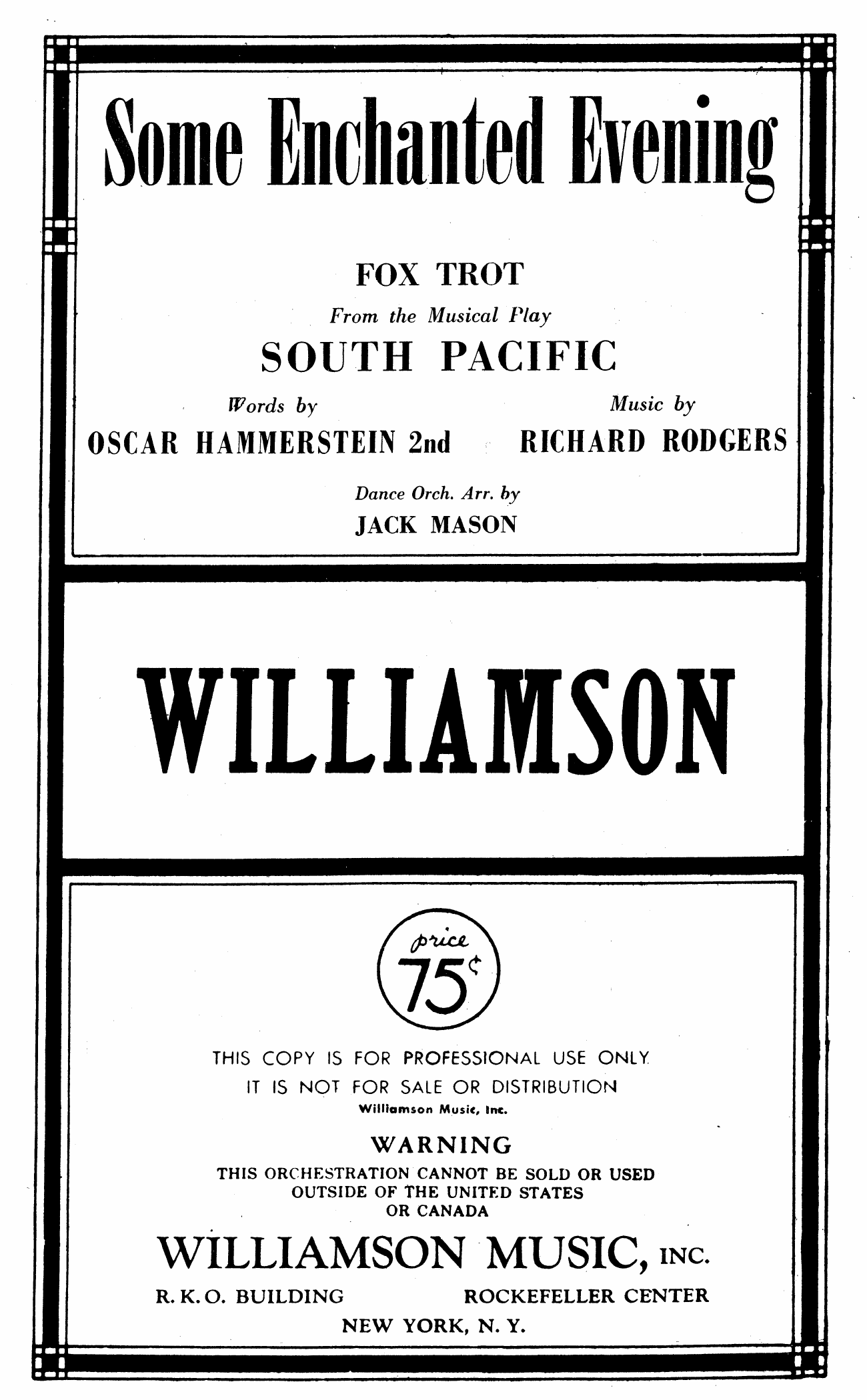 Some Enchanted Evening (J.Mason) Foxtrot