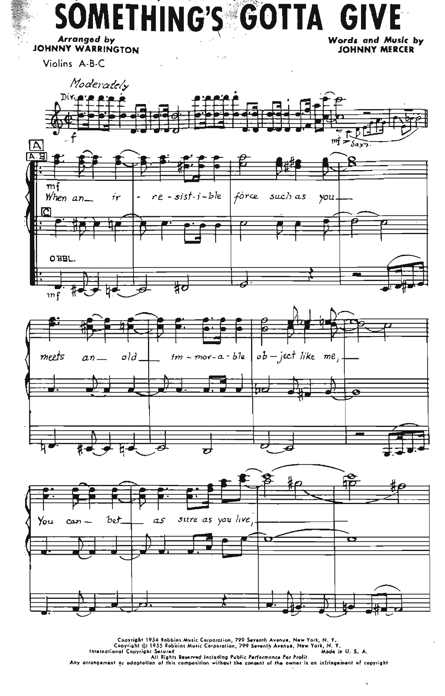 Something's Gotta Give (J.Warrington)