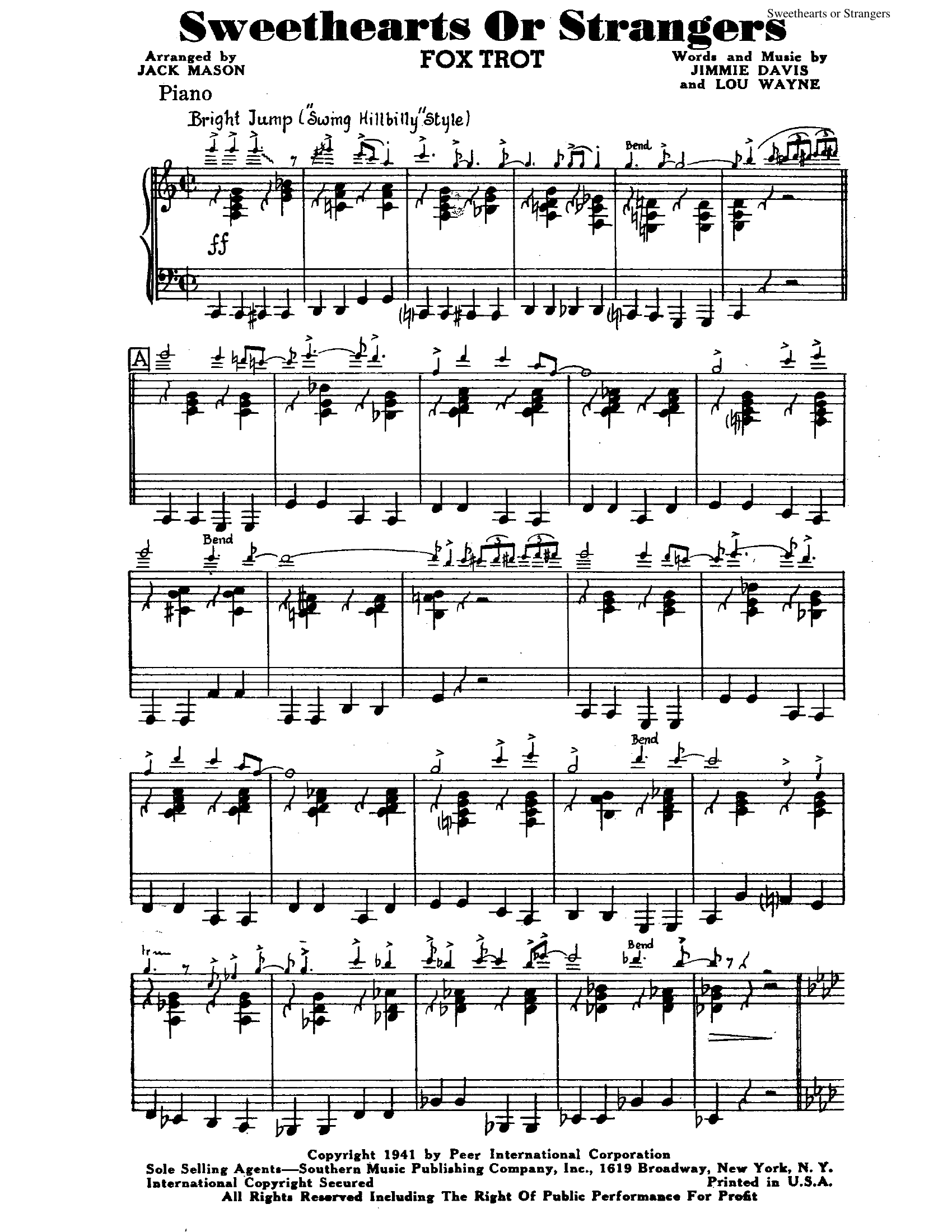 Sweethearts Or Stranger (J.Mason)