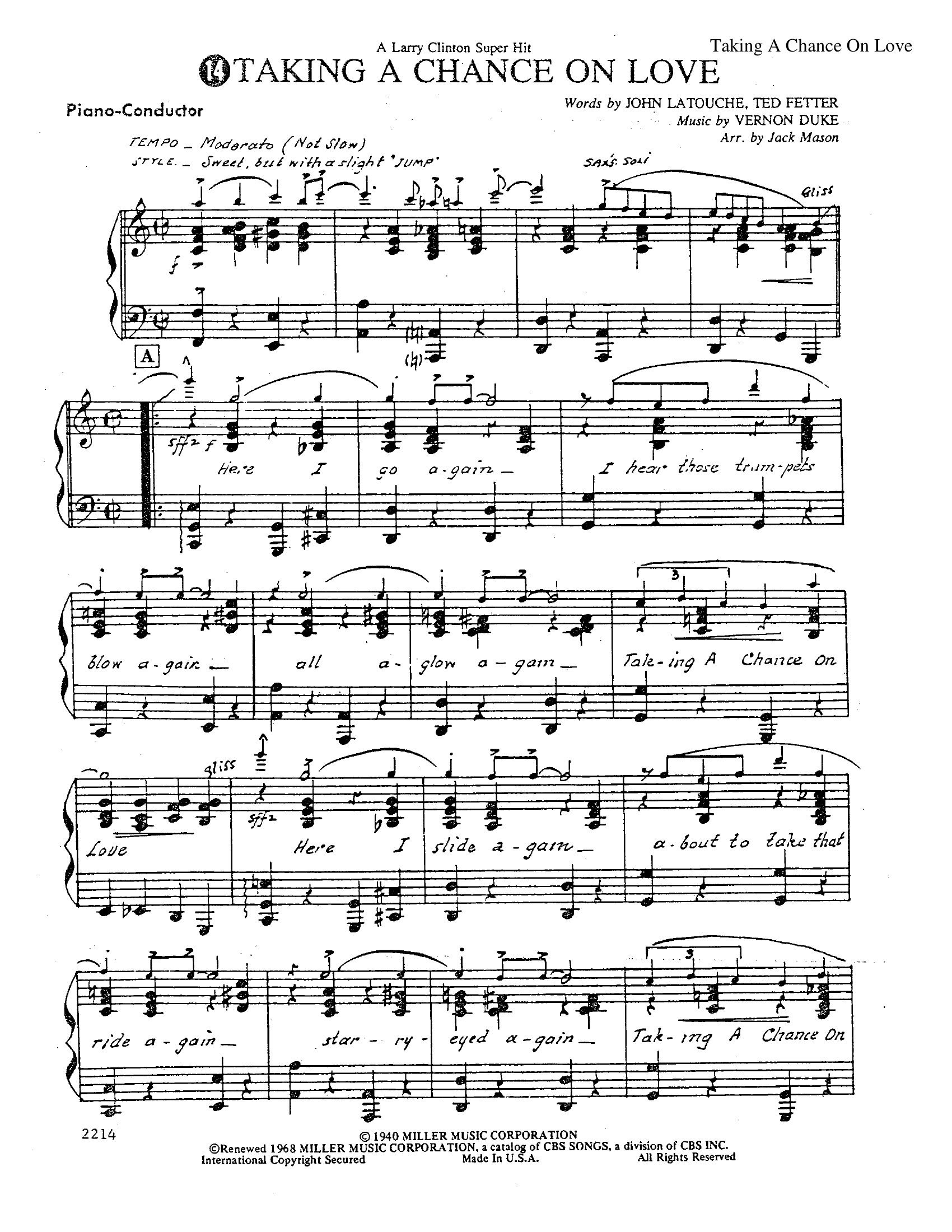 Taking A Chance On Love (J.Mason)