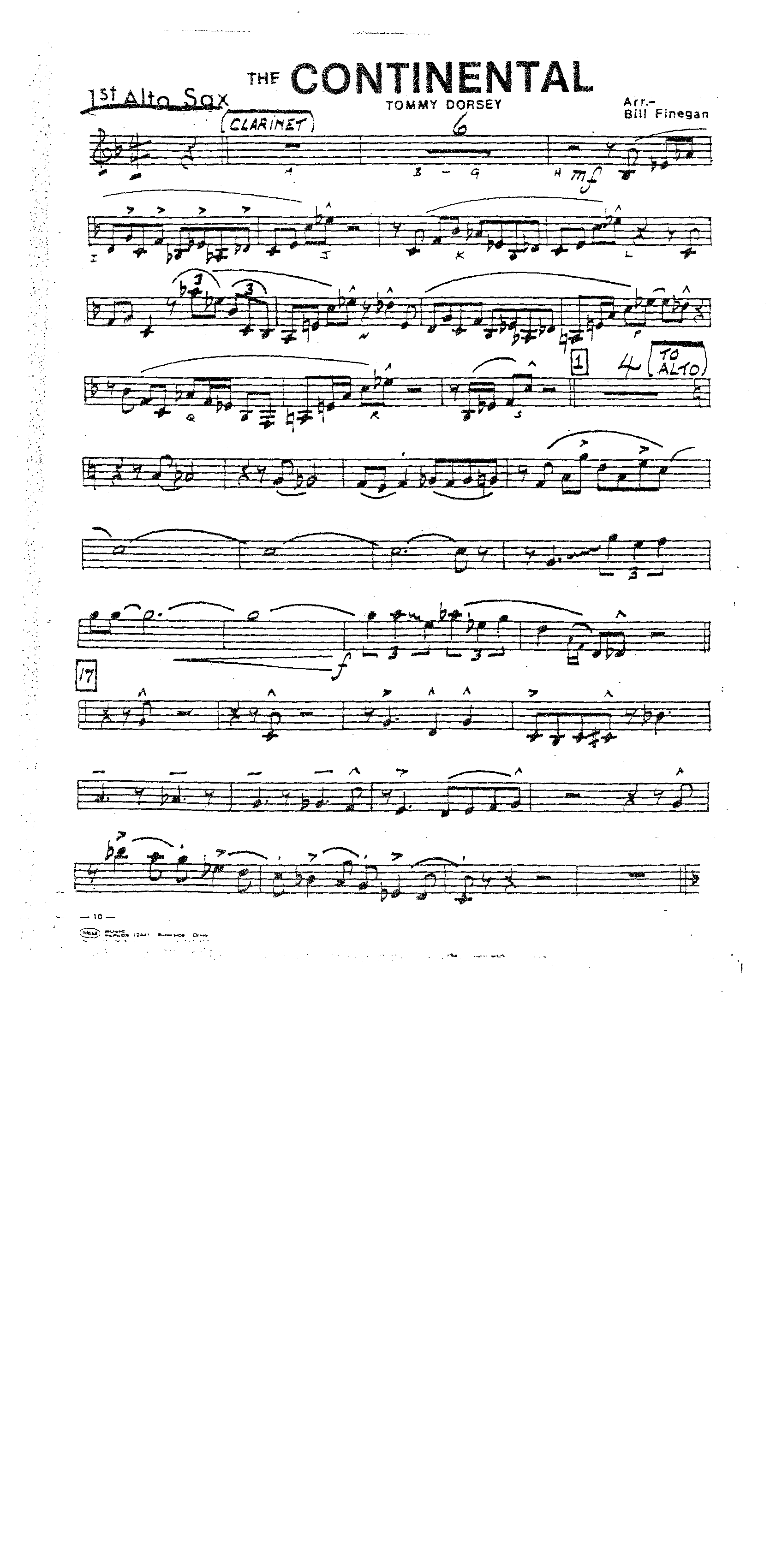 The Continental (B.Finegan) T.Dorsey