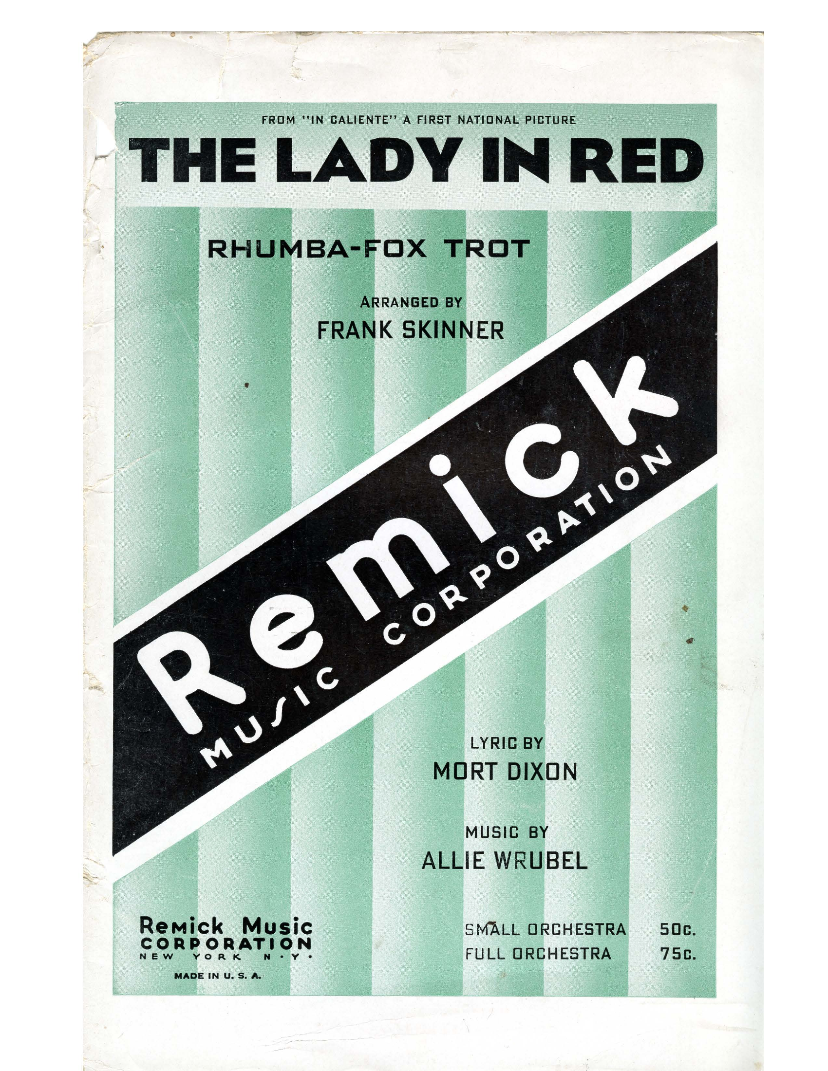 The Lady In Red (F.Skinner) Vocal Trio - Foxtrot