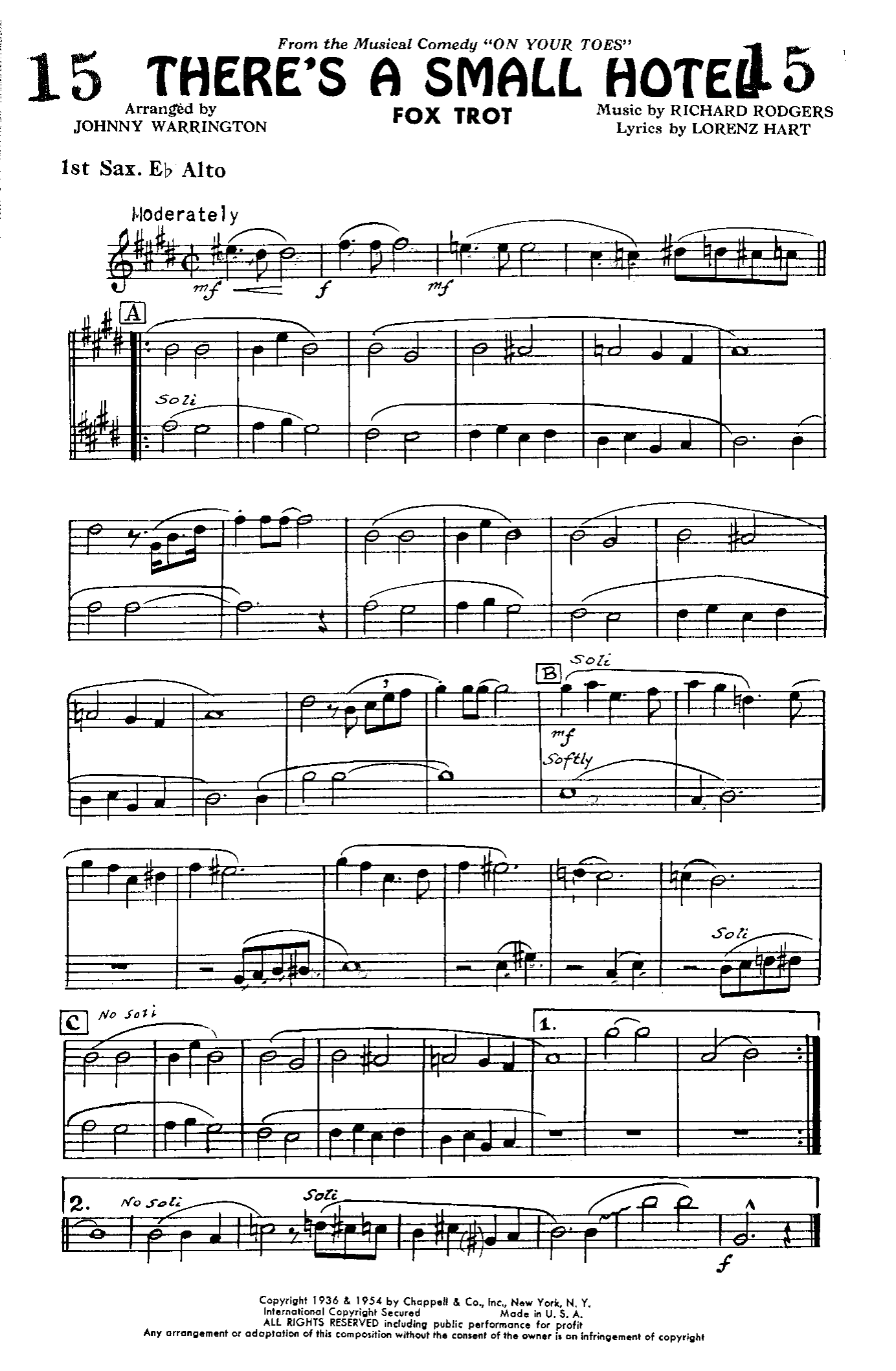 There's A Small Hotel (J.Warrington) - Foxtrot