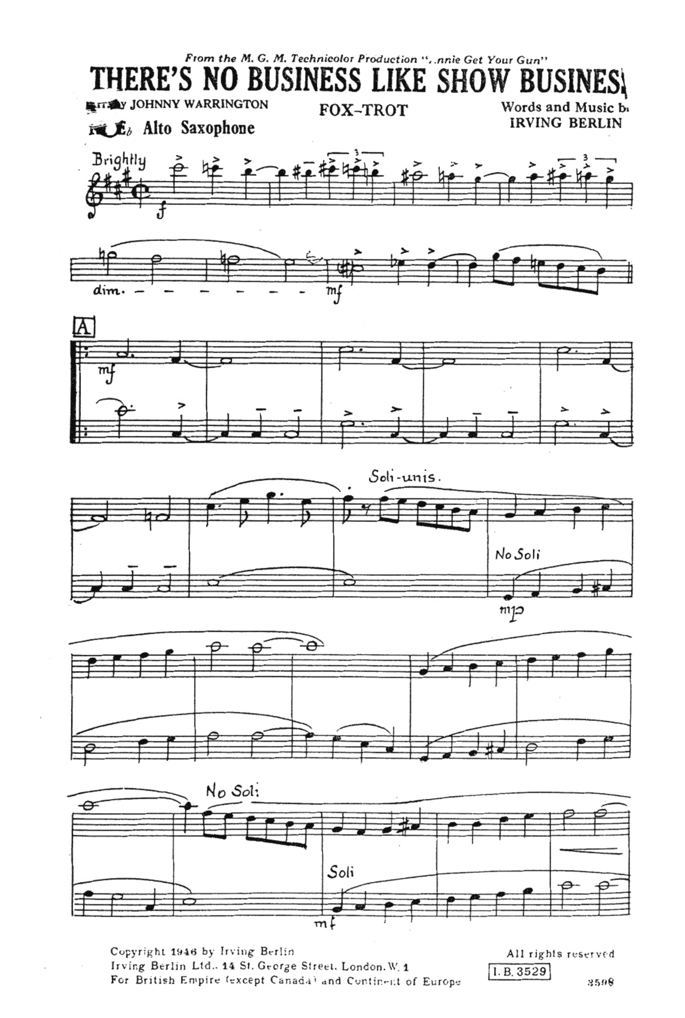 There's No Business Like Show Business (J.Warrington)