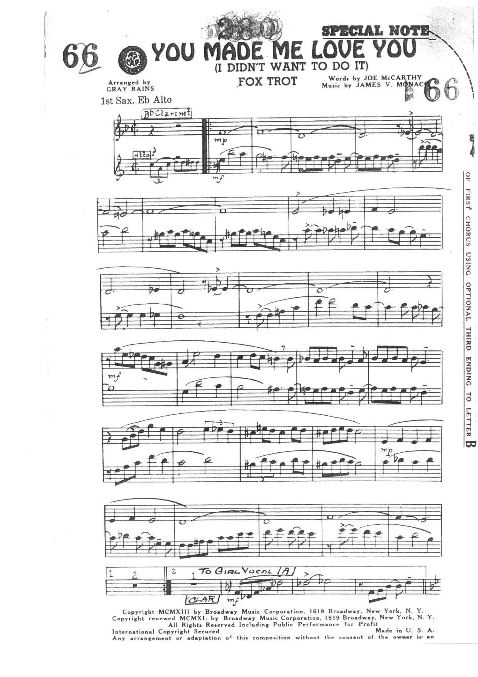 You Made Me Love You (G.Rains) - Foxtrot