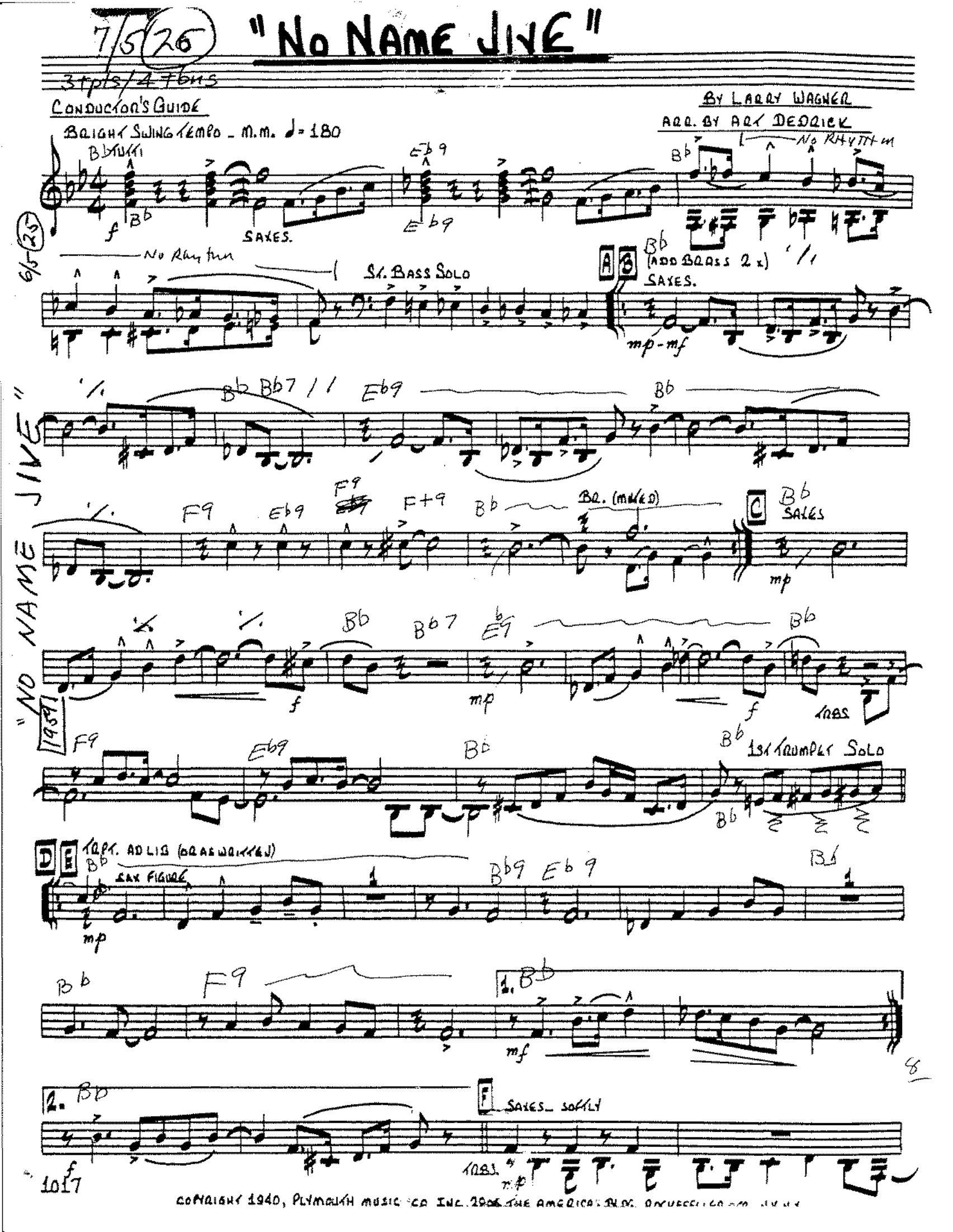 No Name Jive (A.Dedrick)