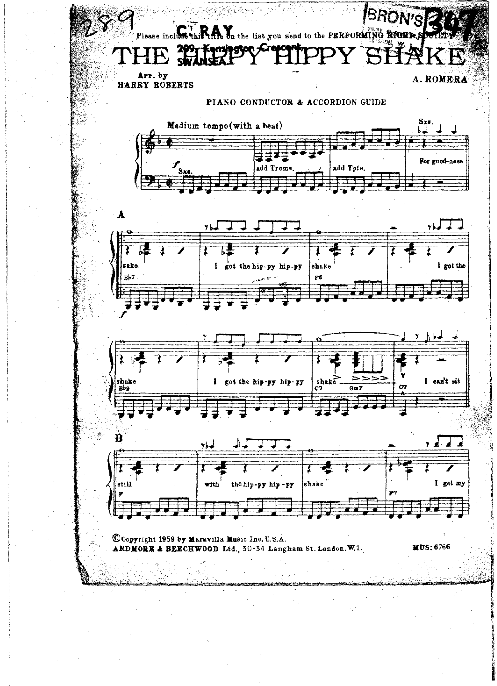 The Hippy Hippy Shake (H.Roberts) 90