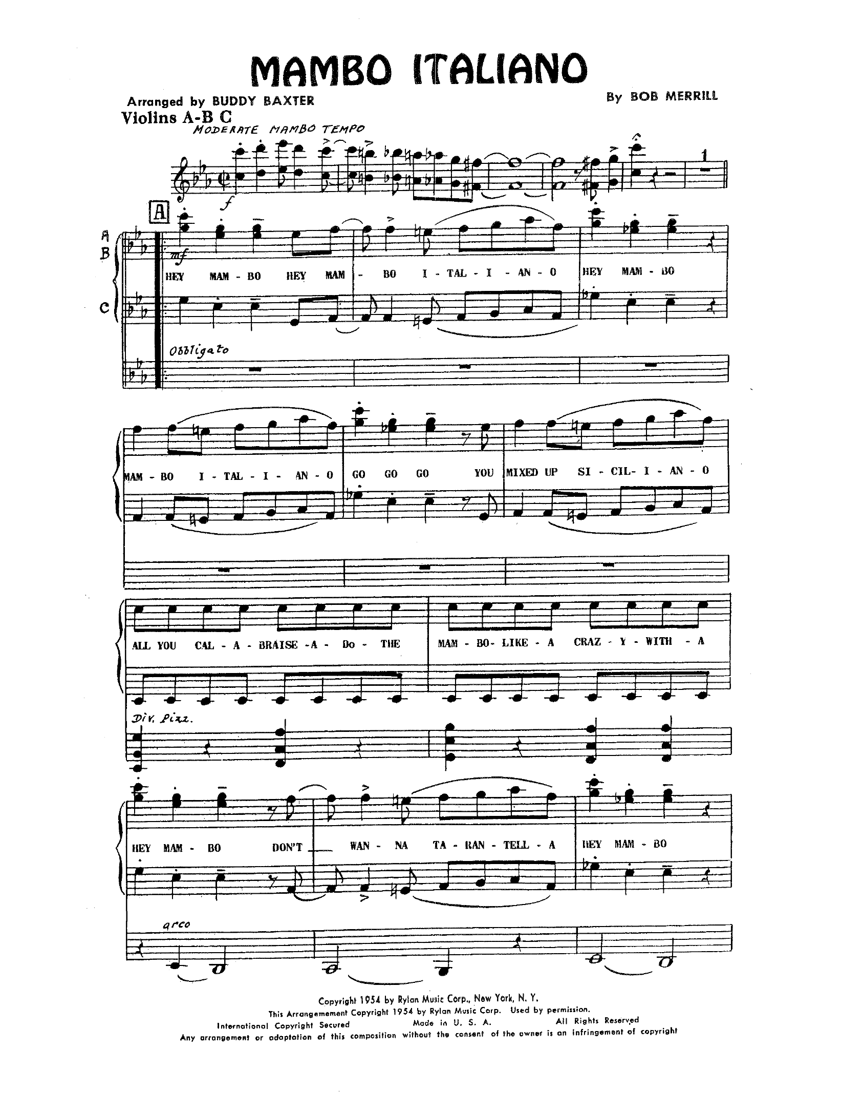 Mambo Italiano (B.Baxter) 30