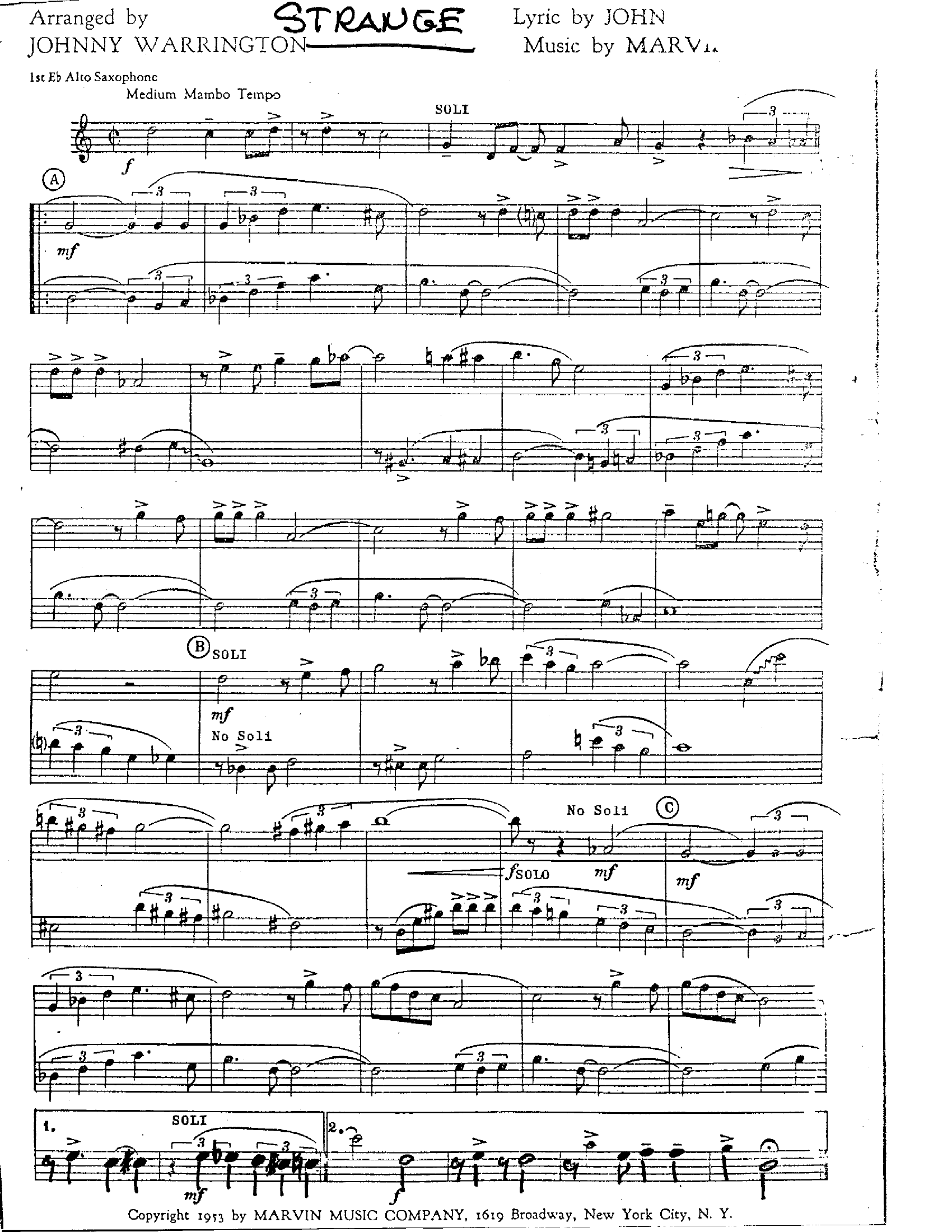 Strange (J.Warrington) Mambo