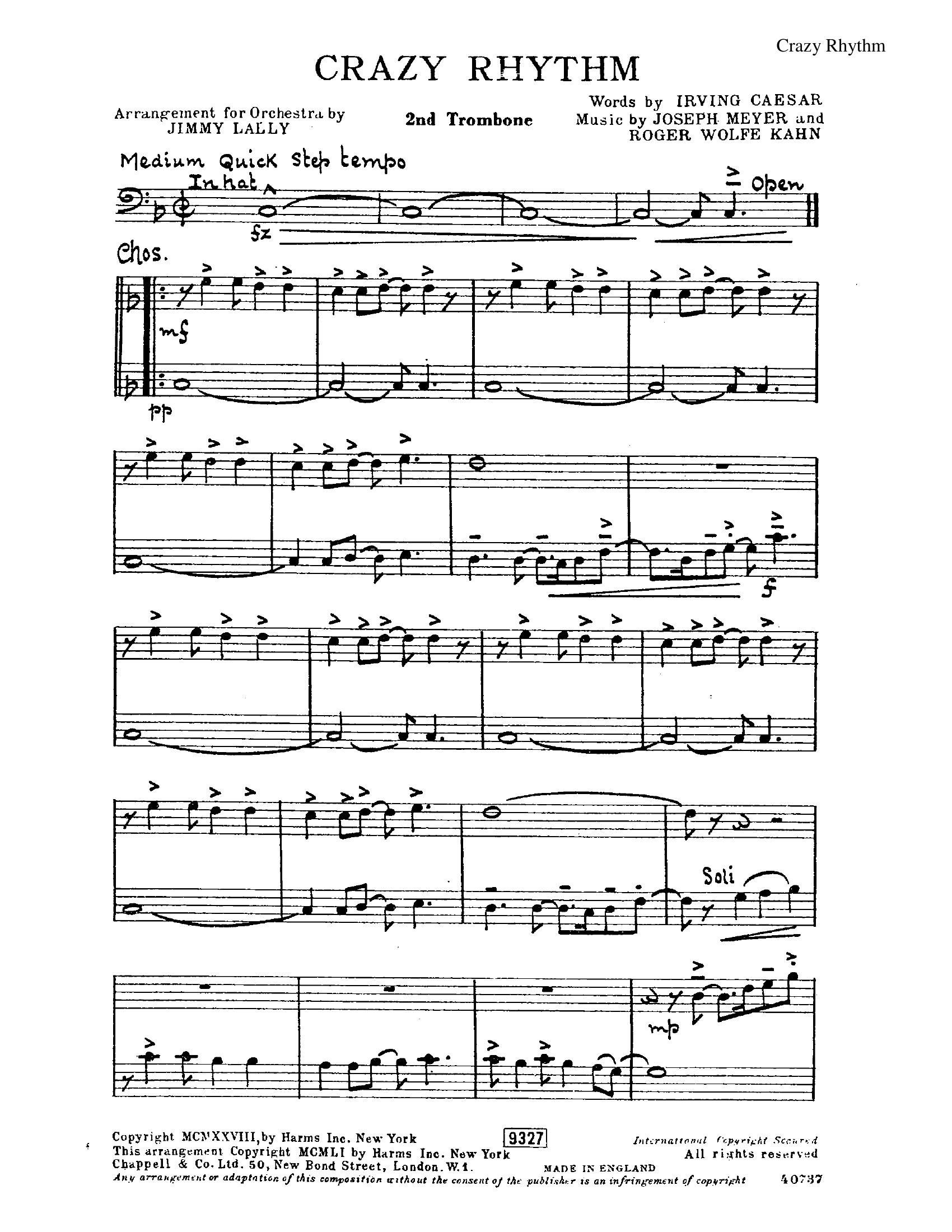 Crazy Rhythm (J.Lally)