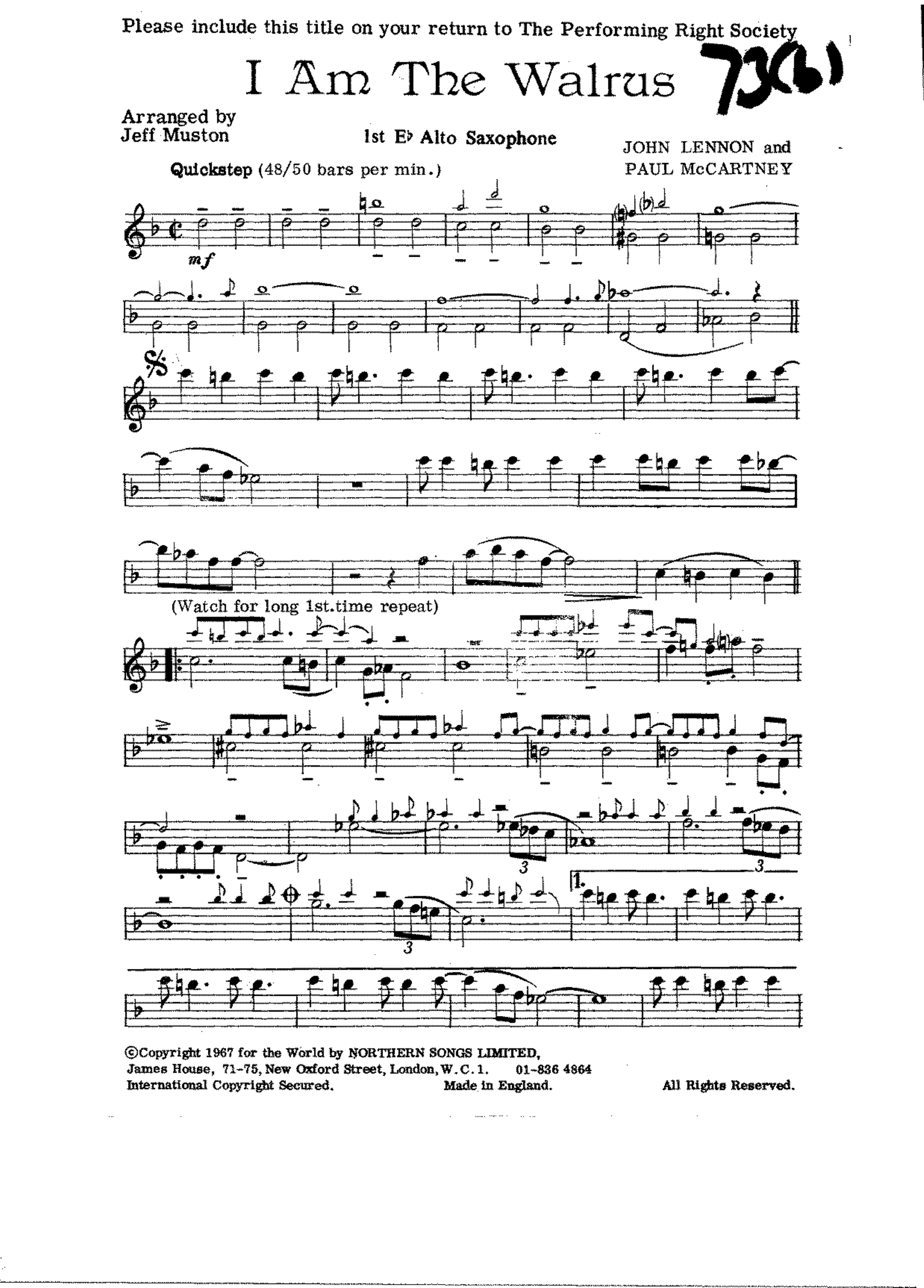 I Am The Walrus (J.Muston) Beatles