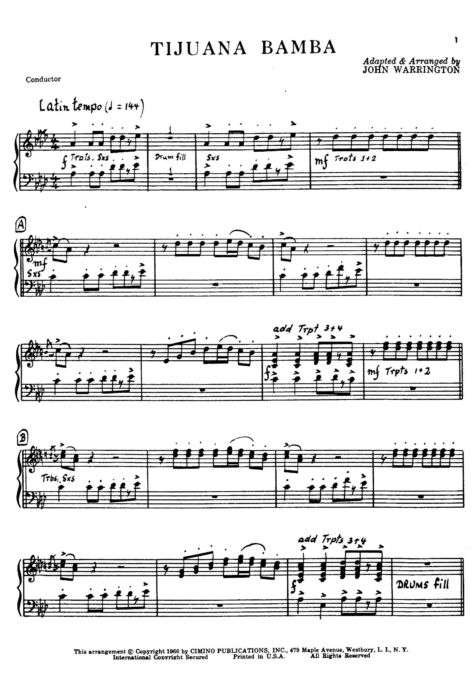 Tijuana Bamba (J.Warrington) Latin