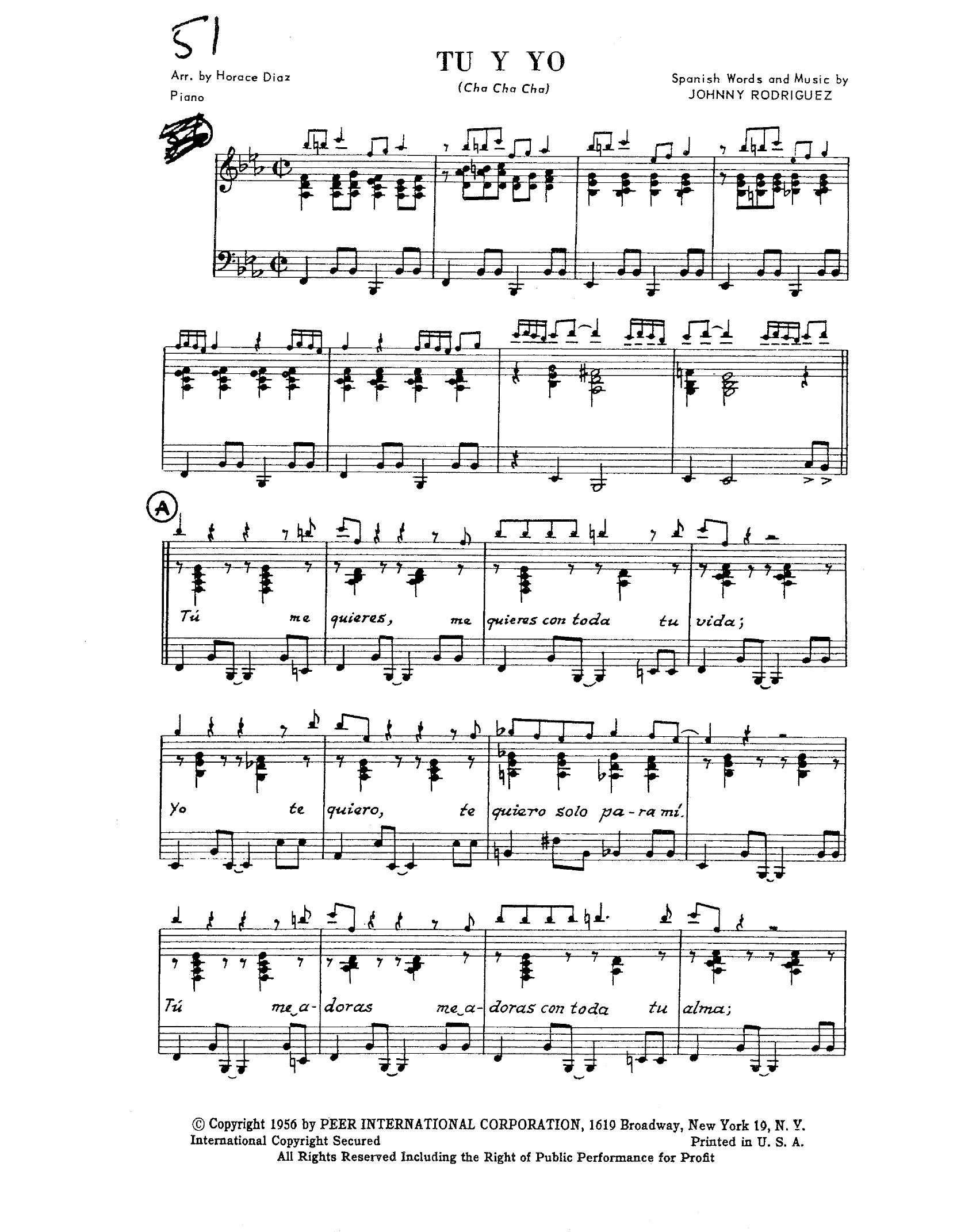 Tu Y Yo (H.Diaz) (Cha Cha  Cha )