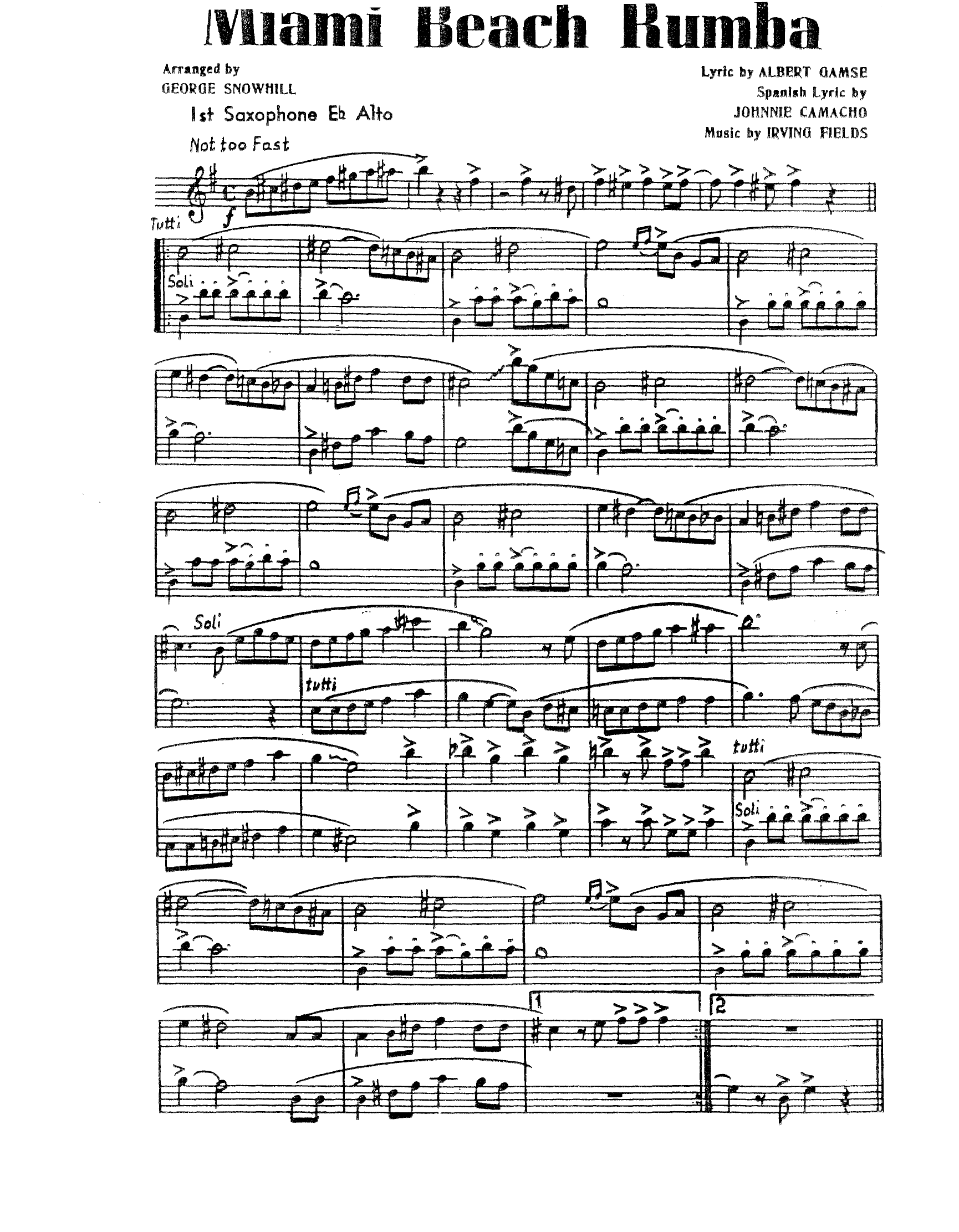 Miami Beach Rumba (G.Snowhill)