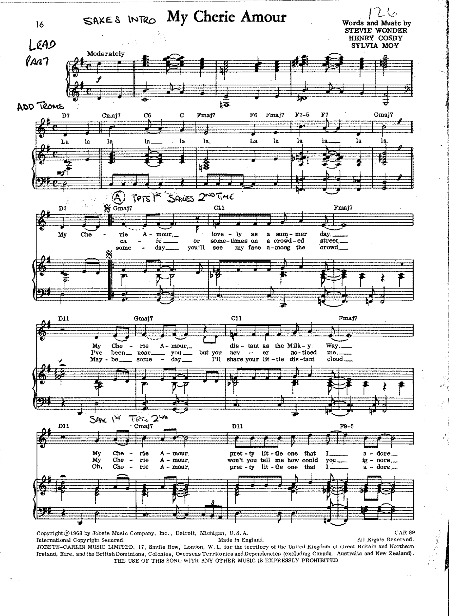 My Cherie Amour (S.Nestico) S.Wonder