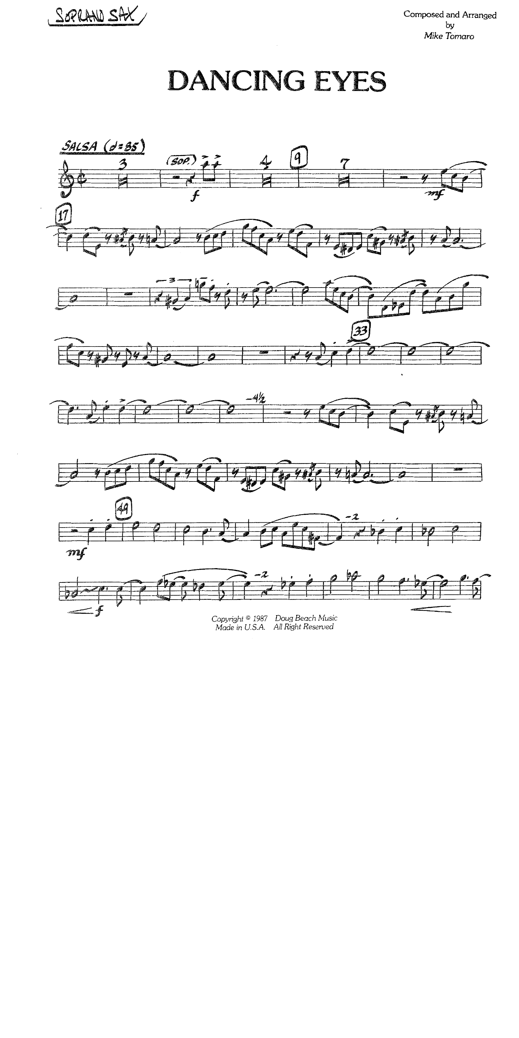 Dancing Eyes (M.Tomaro) salsa